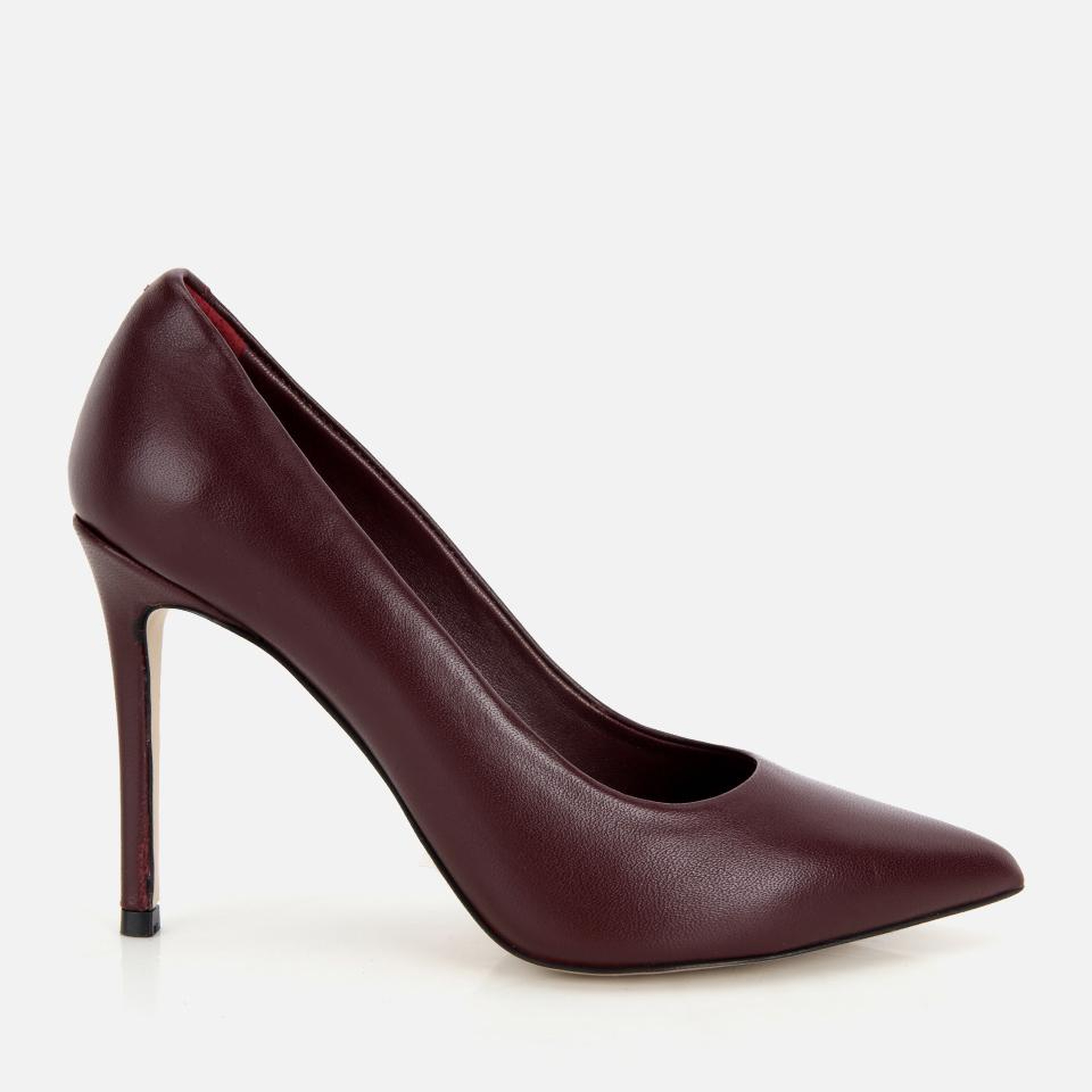 Kadın Deri Bordo Yumuşak Dokulu Klasik İnce Topuklu Stiletto