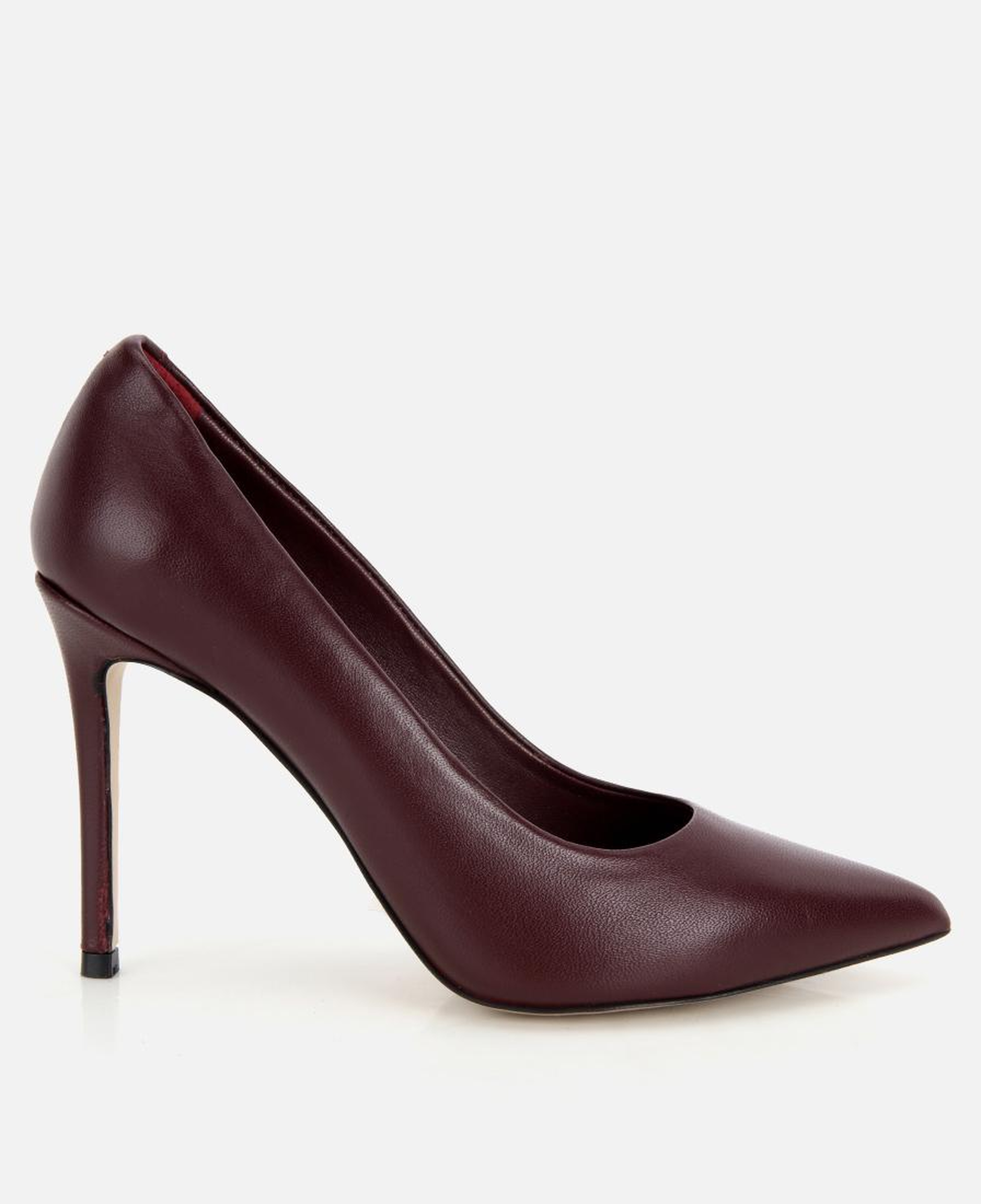 Kadın Deri Bordo Yumuşak Dokulu Klasik İnce Topuklu Stiletto