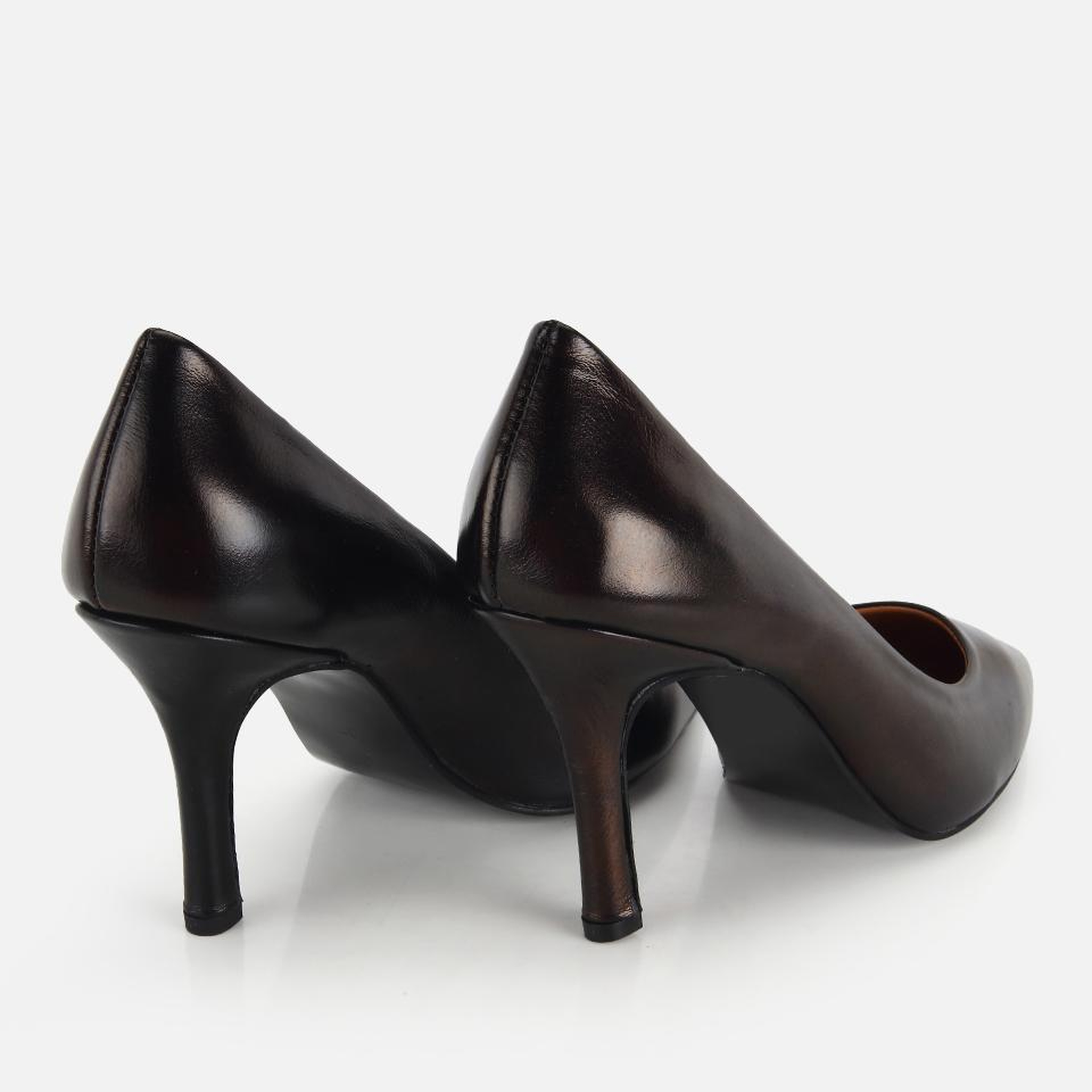 Kadın Deri Siyah Yumuşak Dokulu İnce Topuklu Stiletto