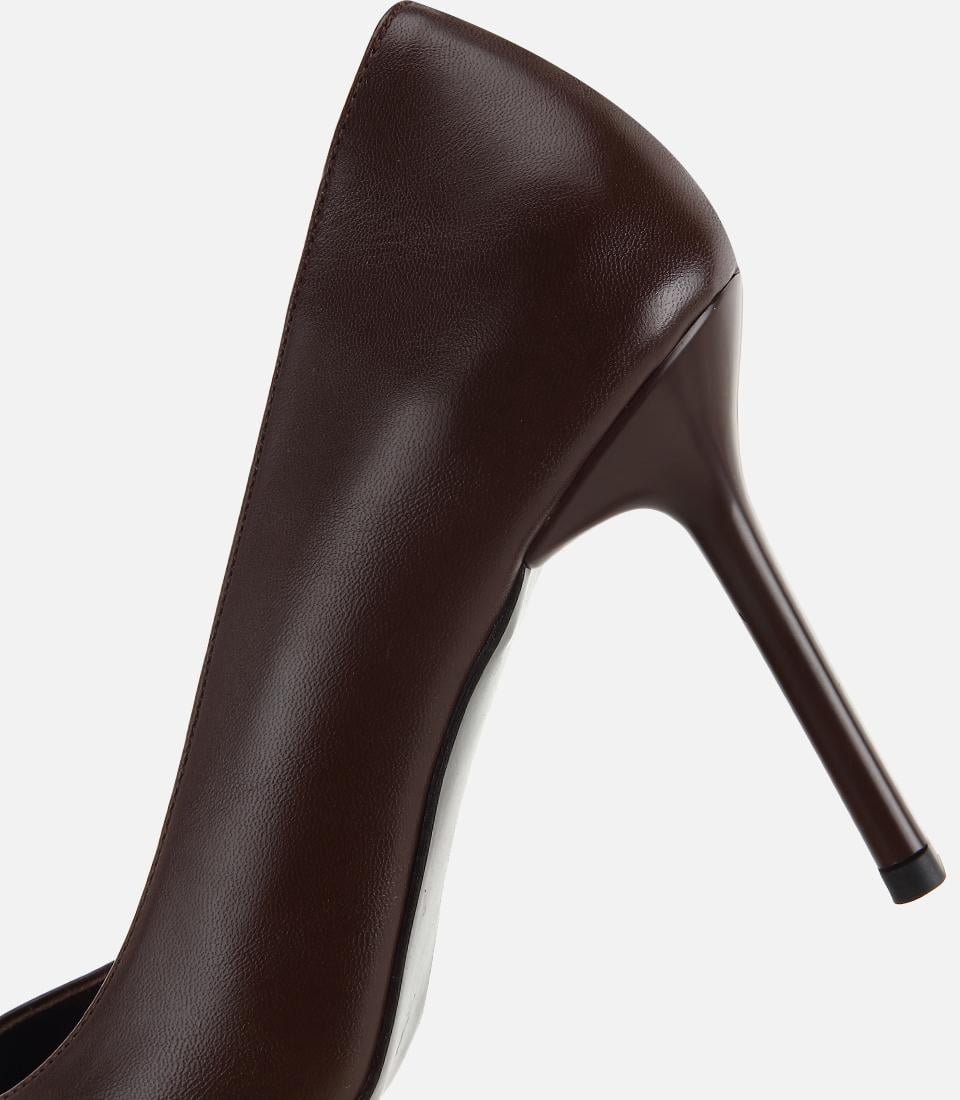 Kadın Kahverengi Gold Toka Detaylı İnce Topuklu Stiletto