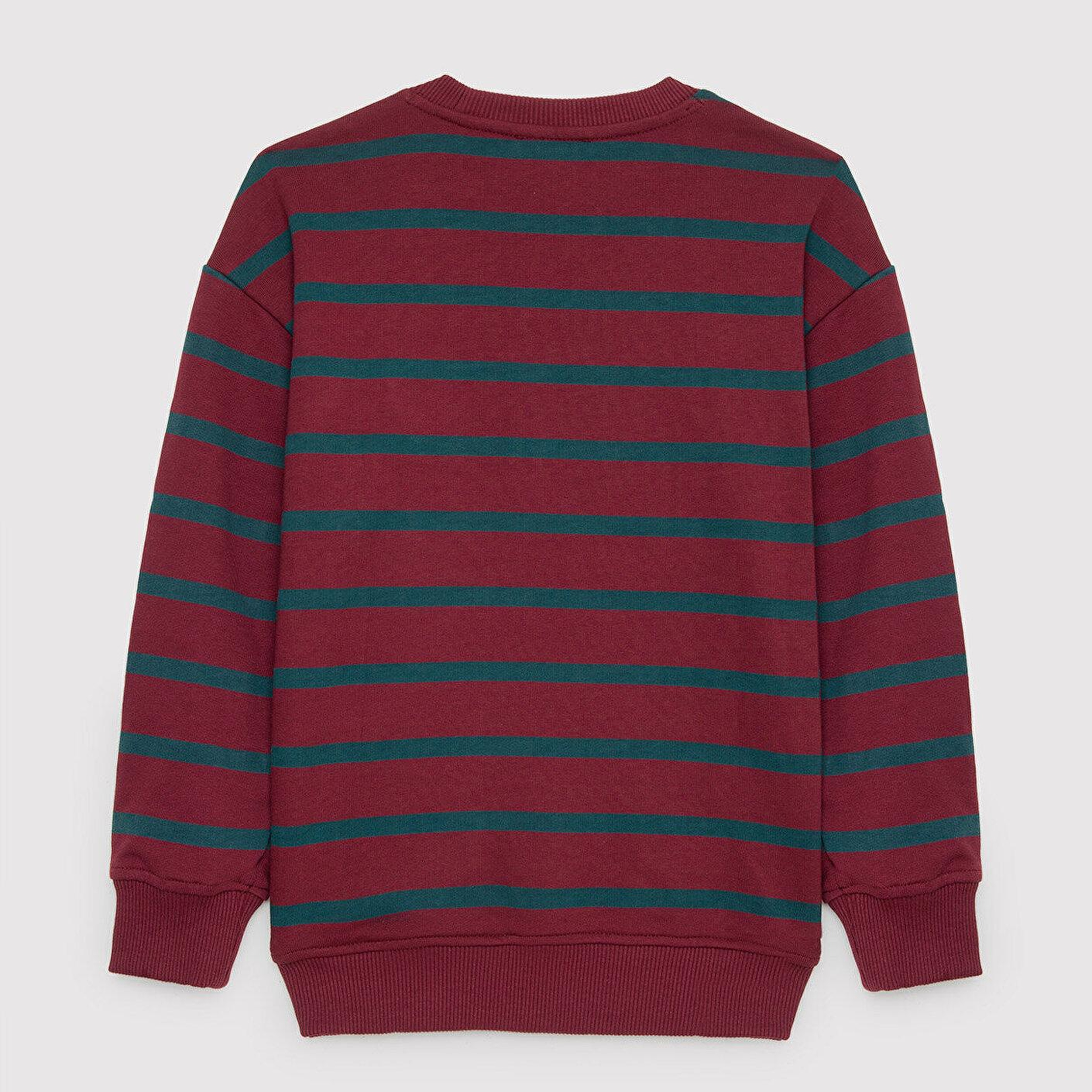 Mavi Bordo Çizgili Sweatshirt 6S10144-91628