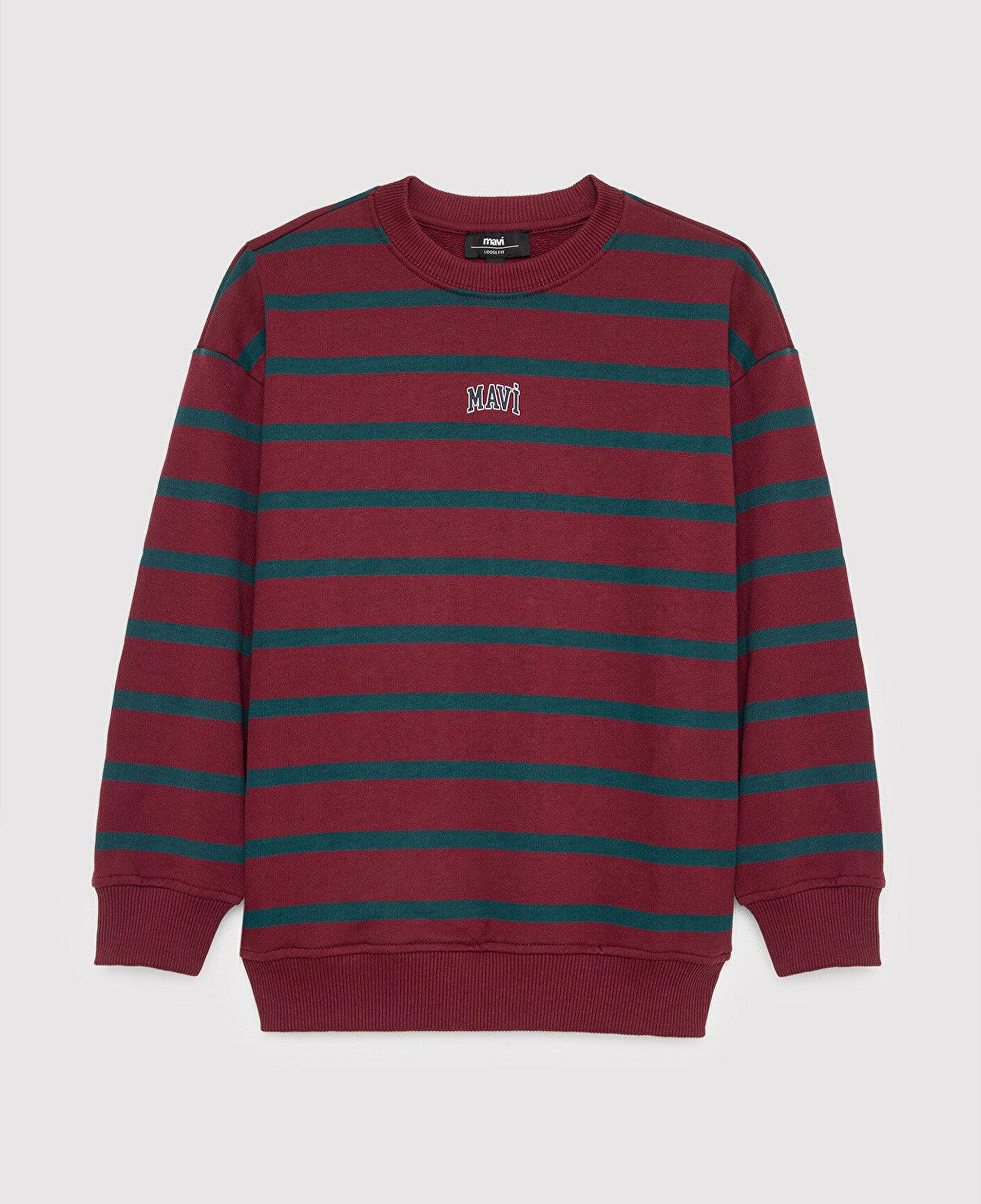 Mavi Bordo Çizgili Sweatshirt 6S10144-91628