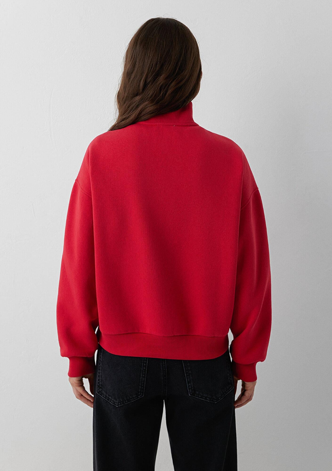 Mavi Mavi Logo Baskılı Kırmızı Sweatshirt 1S20132-86417