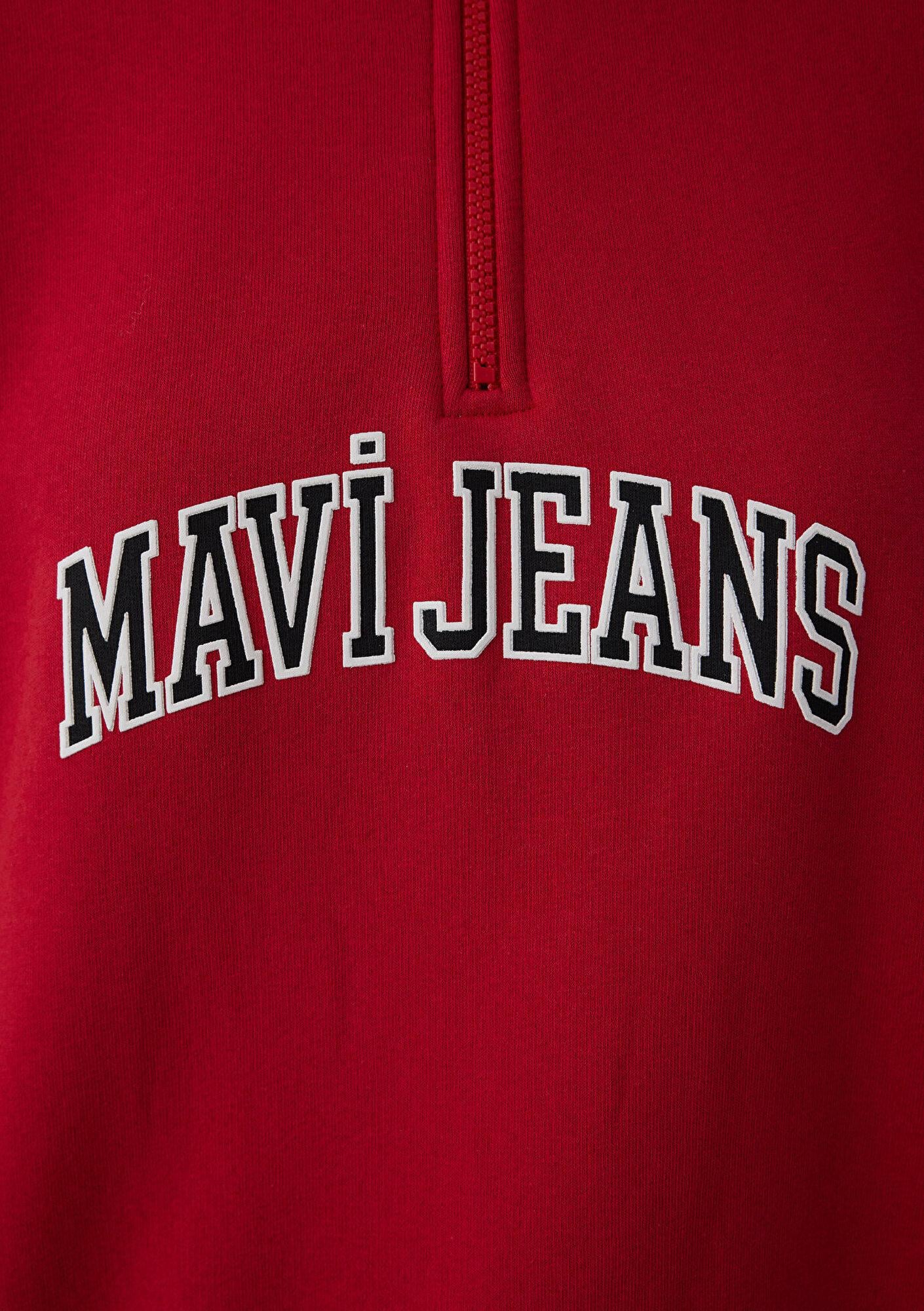 Mavi Mavi Logo Baskılı Kırmızı Sweatshirt 1S20132-86417