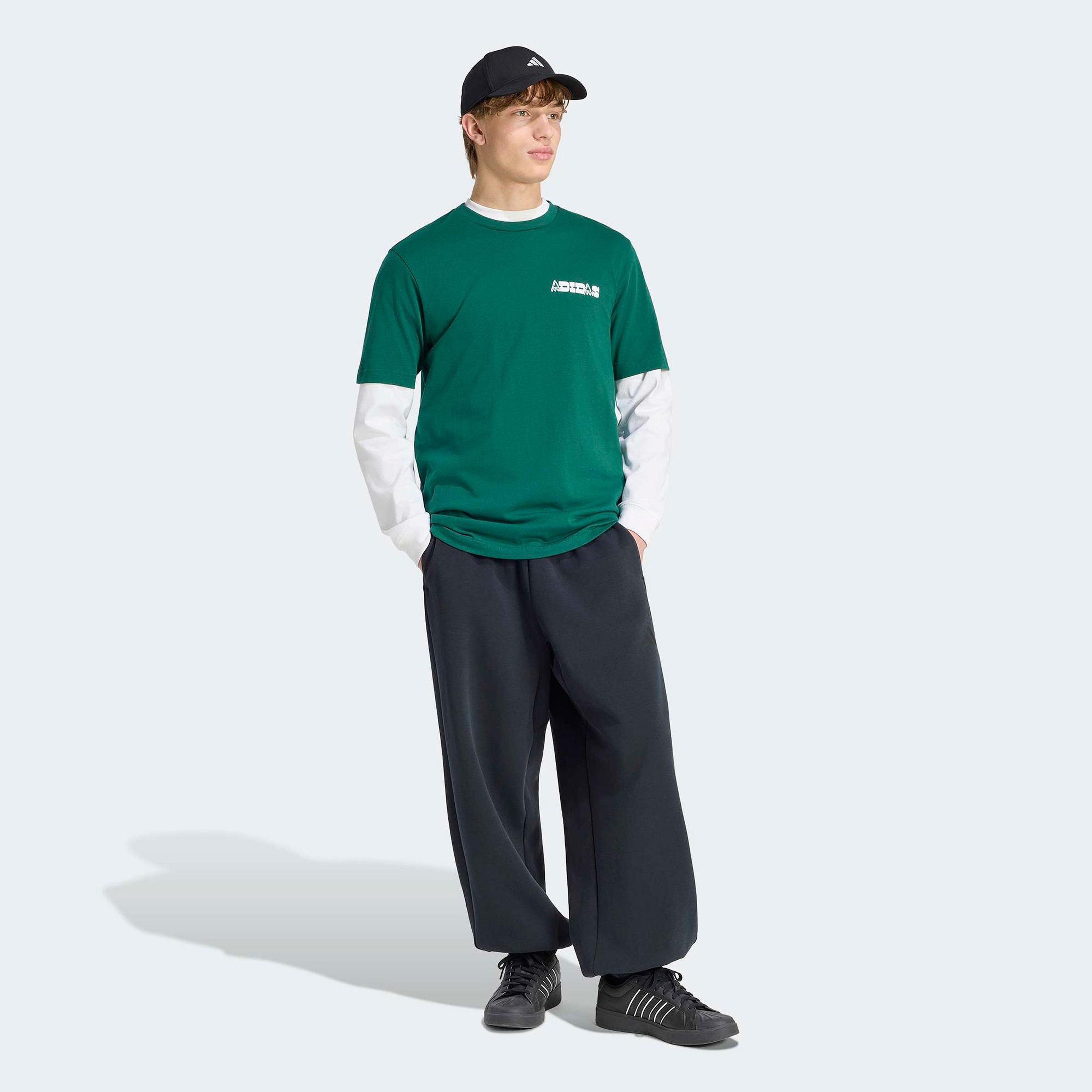 adidas Nov Card T Erkek Yeşil T-Shirt