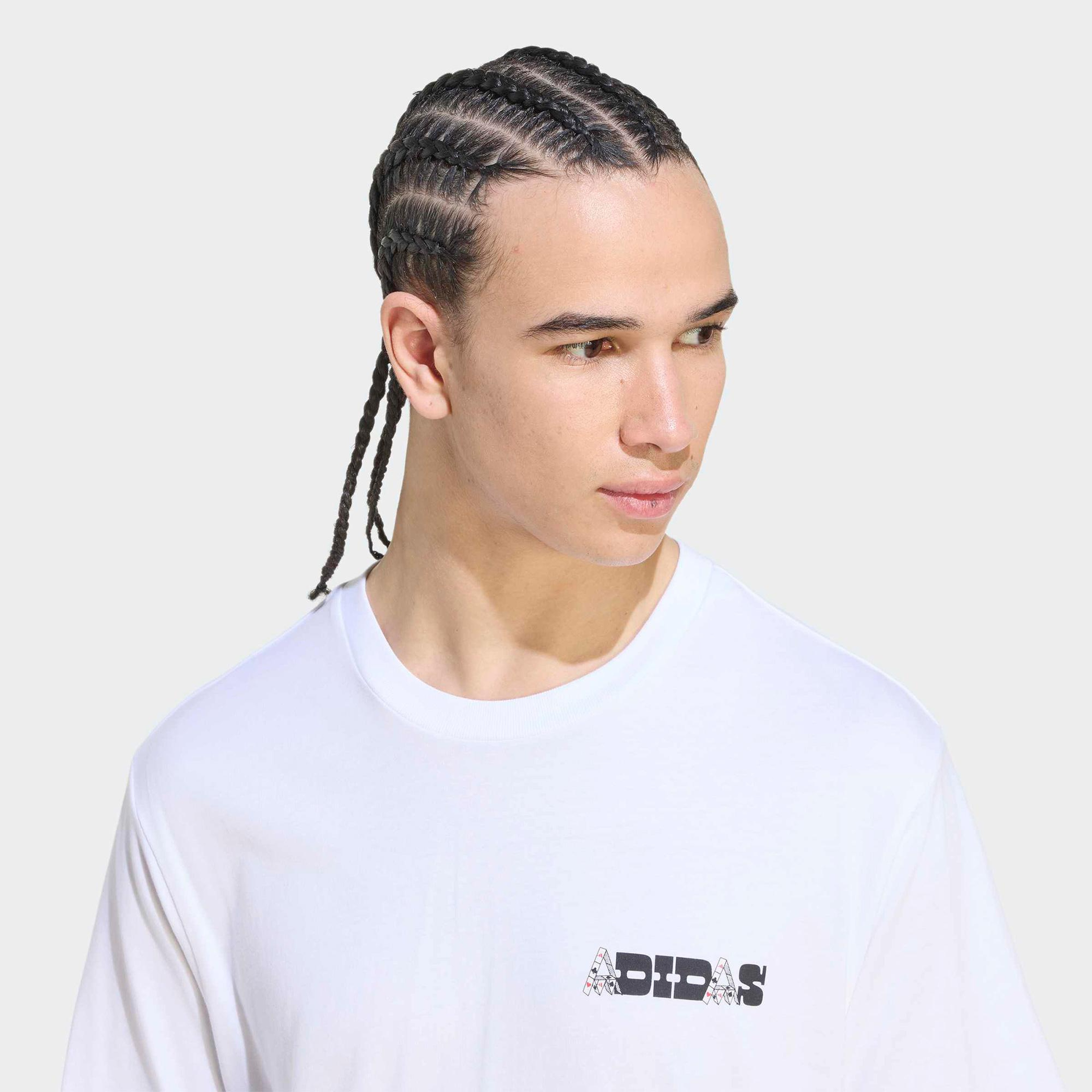 adidas Nov Card T Erkek Beyaz T-Shirt