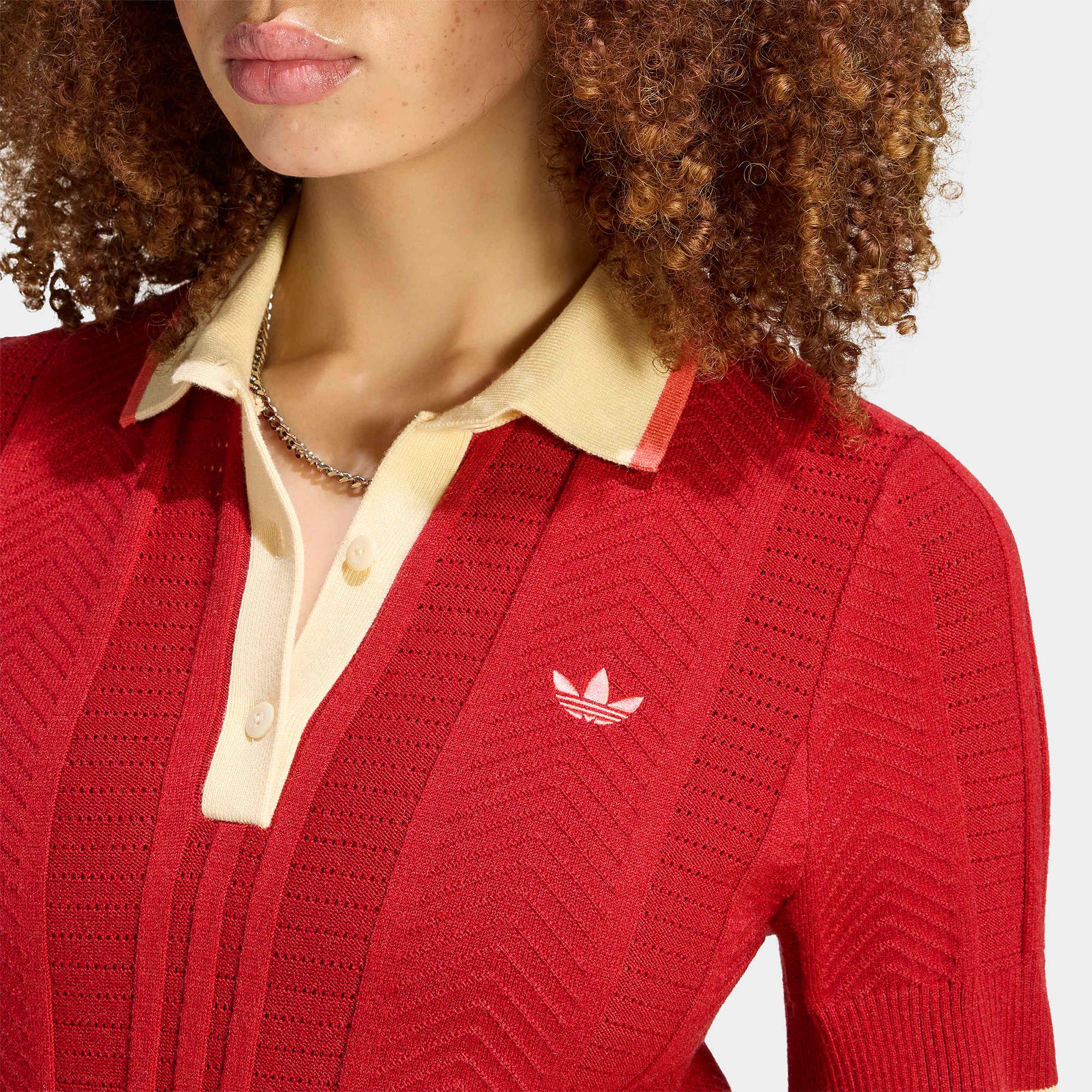 adidas Polo Sh Sleeves Kadın Kırmızı Polo Yaka T-Shirt