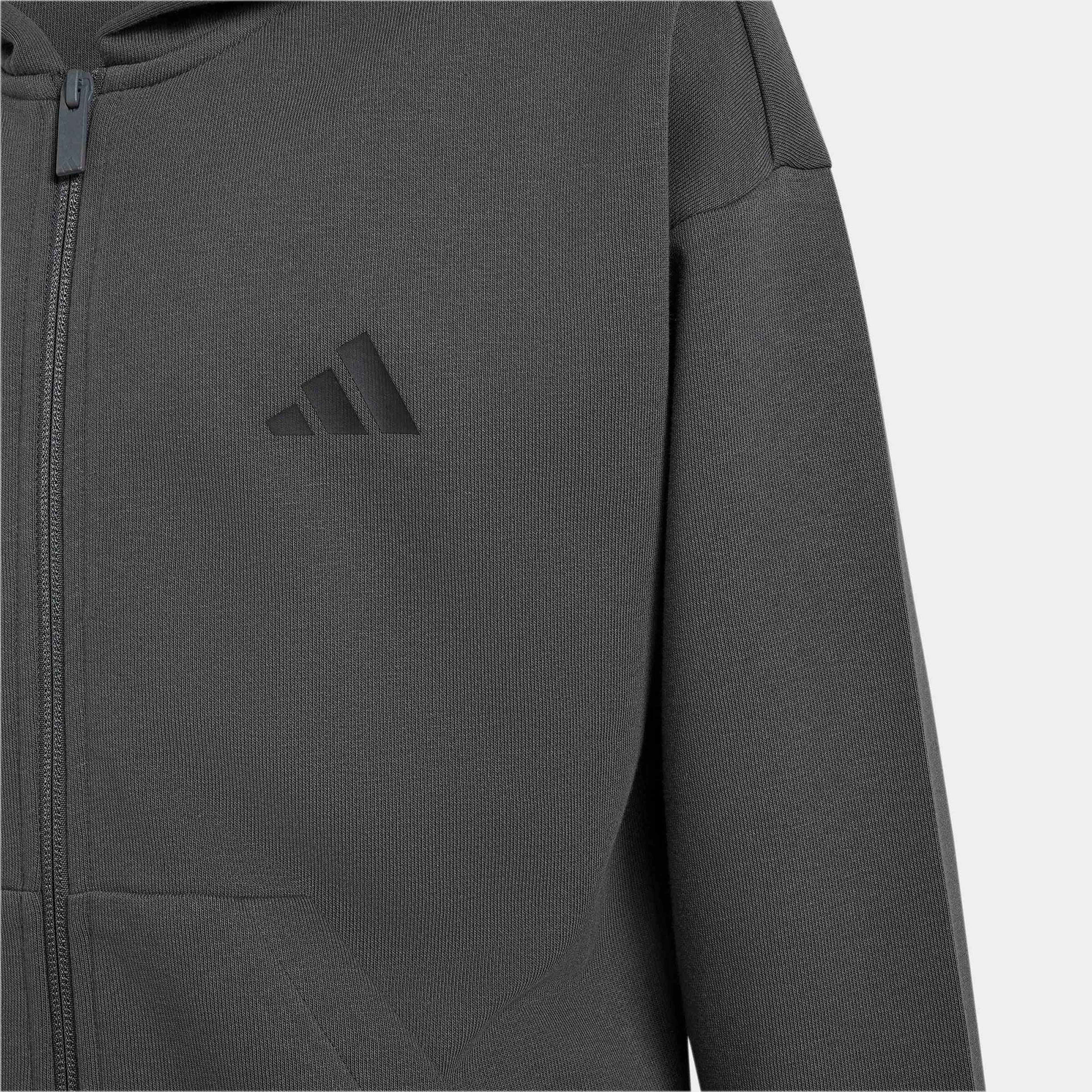adidas Sportswear Çocuk Gri Fermuarlı Sweatshirt