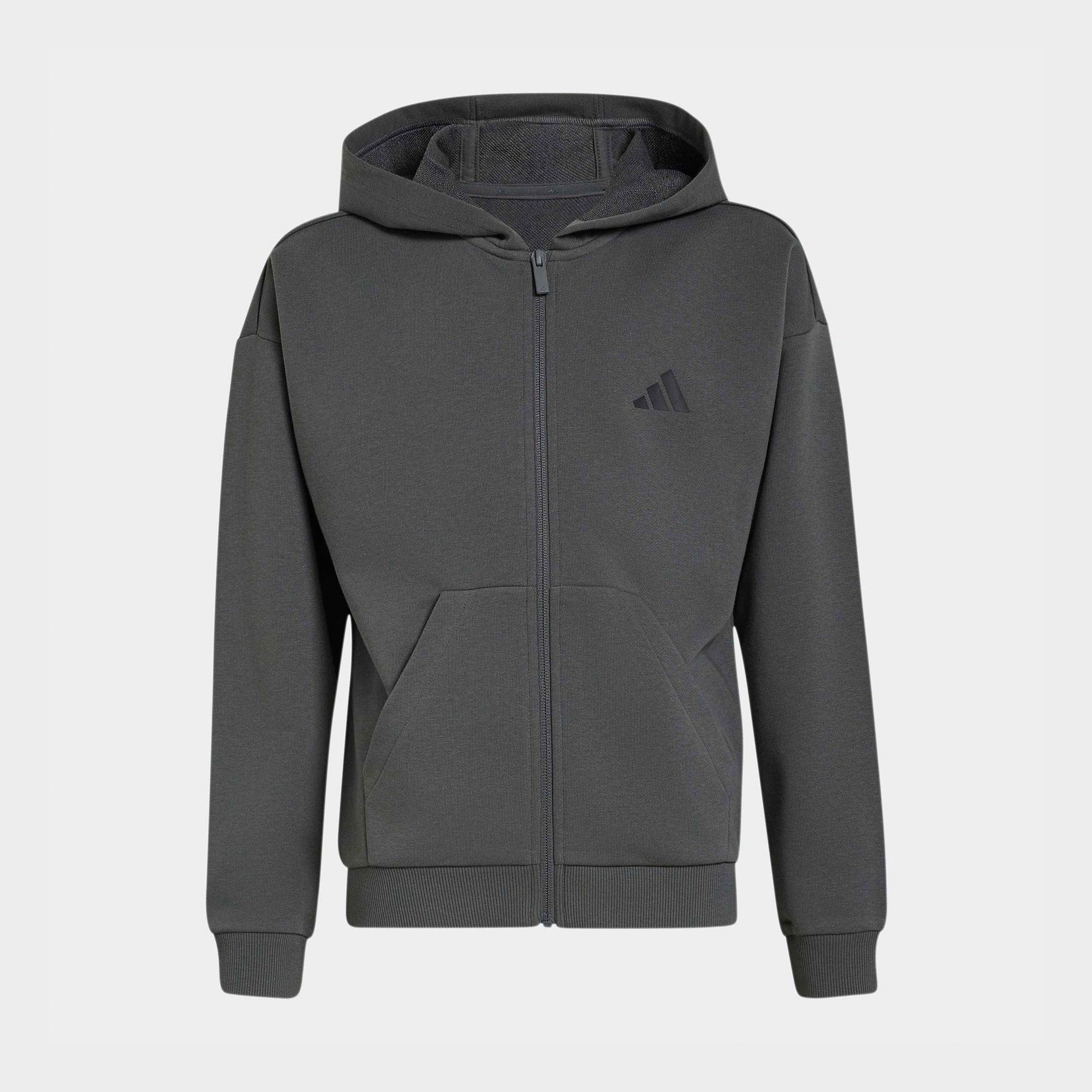 adidas Sportswear Çocuk Gri Fermuarlı Sweatshirt