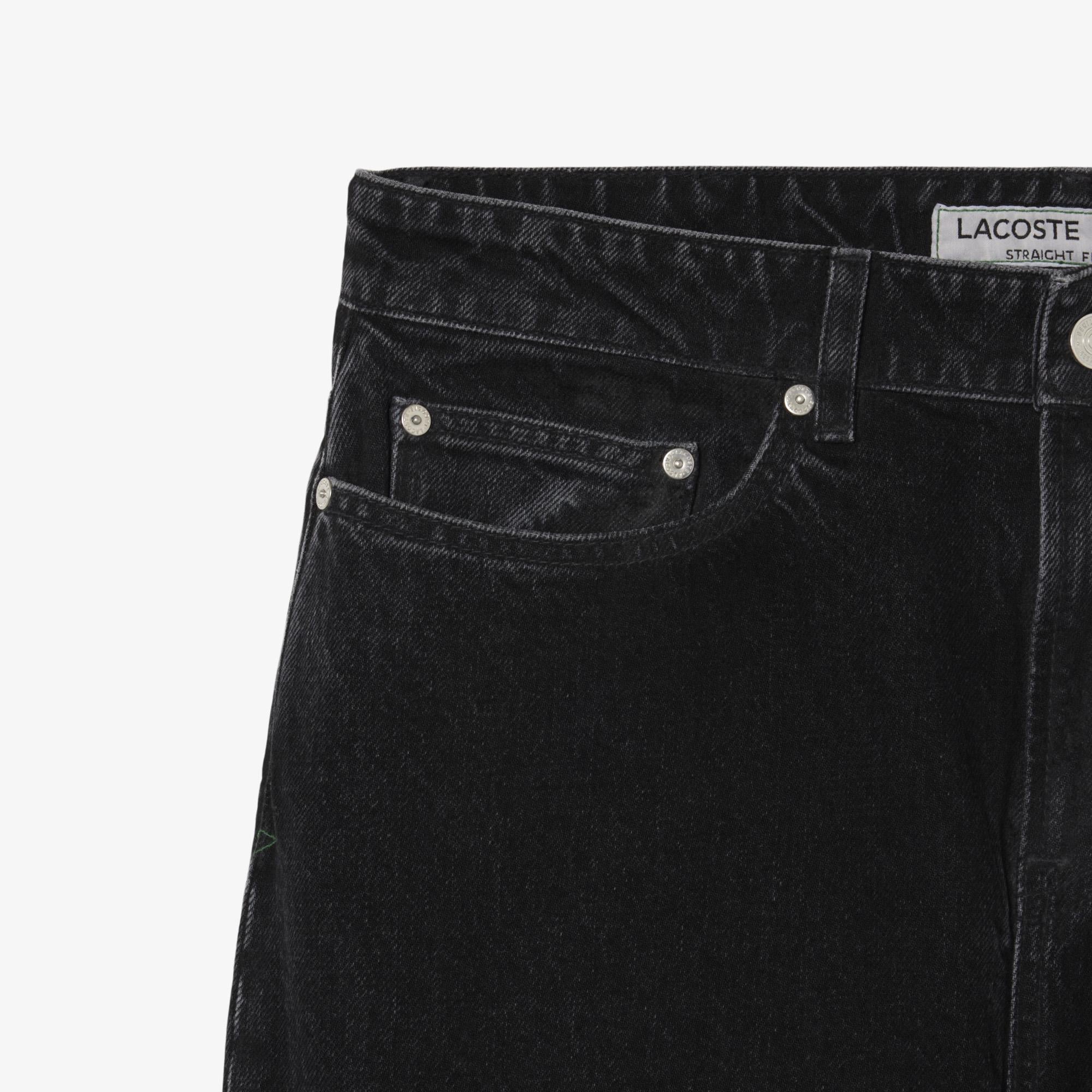 Erkek Straight Fit Siyah Jean Pantolon
