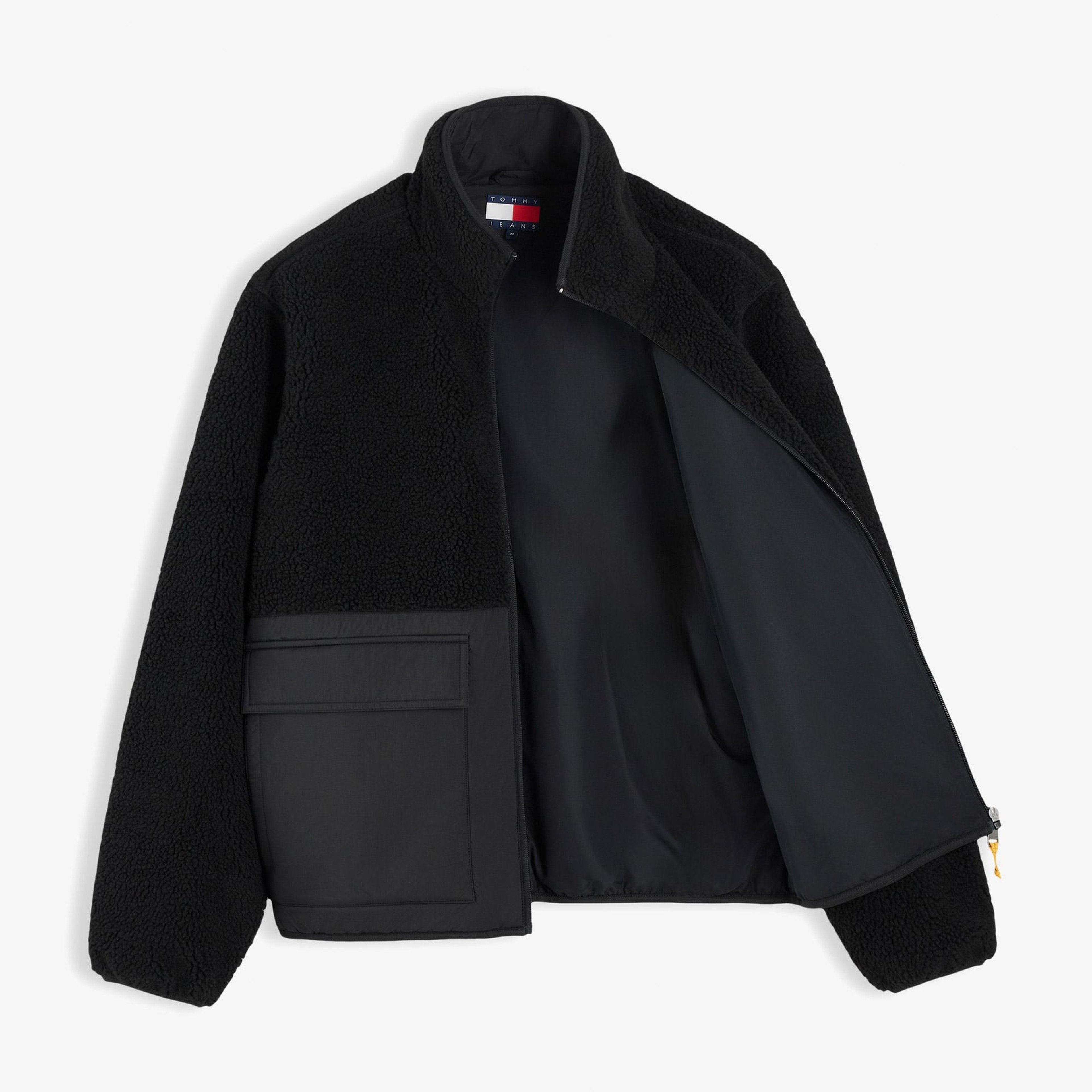 Tommy Hilfiger Essential Mix Teddy Erkek Siyah Ceket