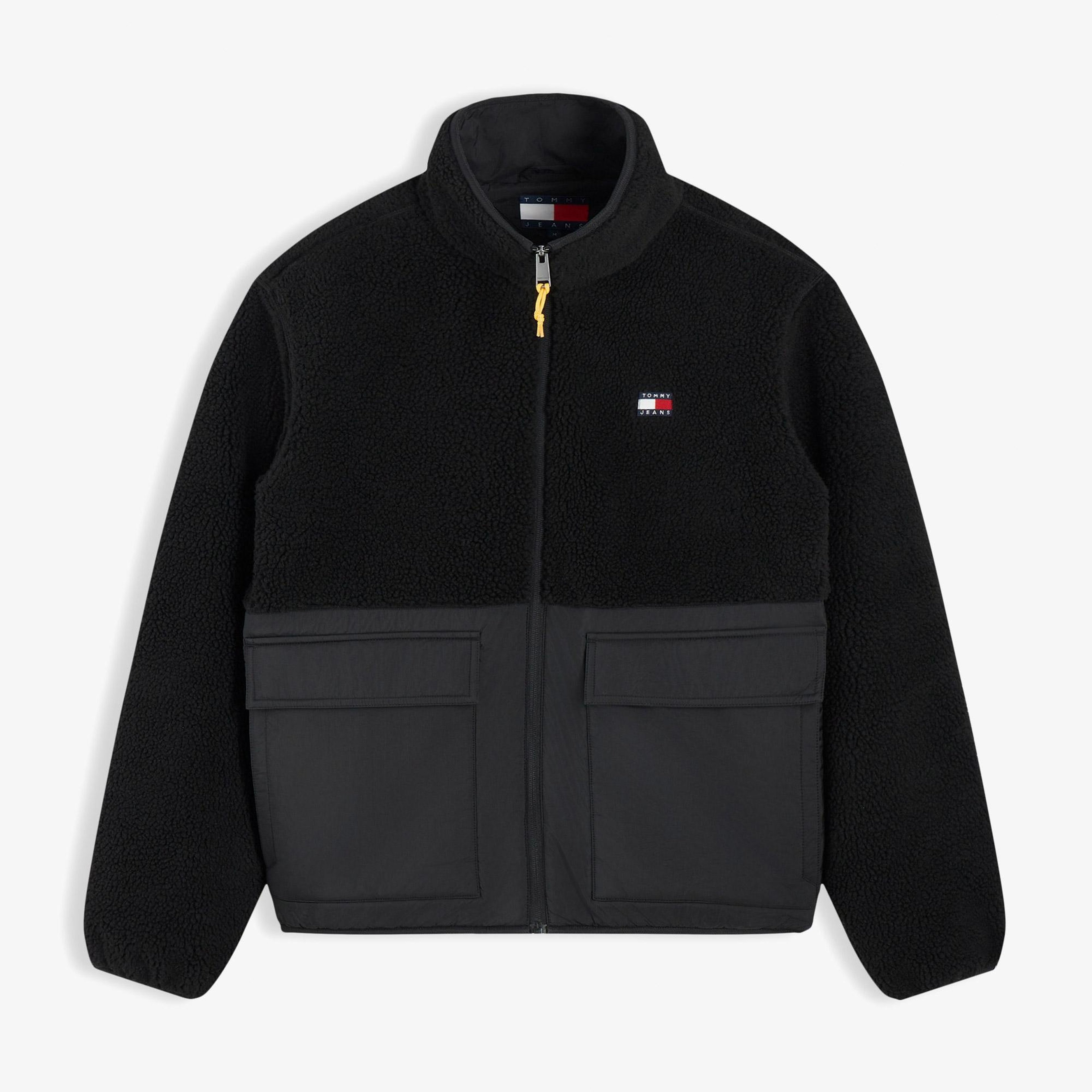 Tommy Hilfiger Essential Mix Teddy Erkek Siyah Ceket
