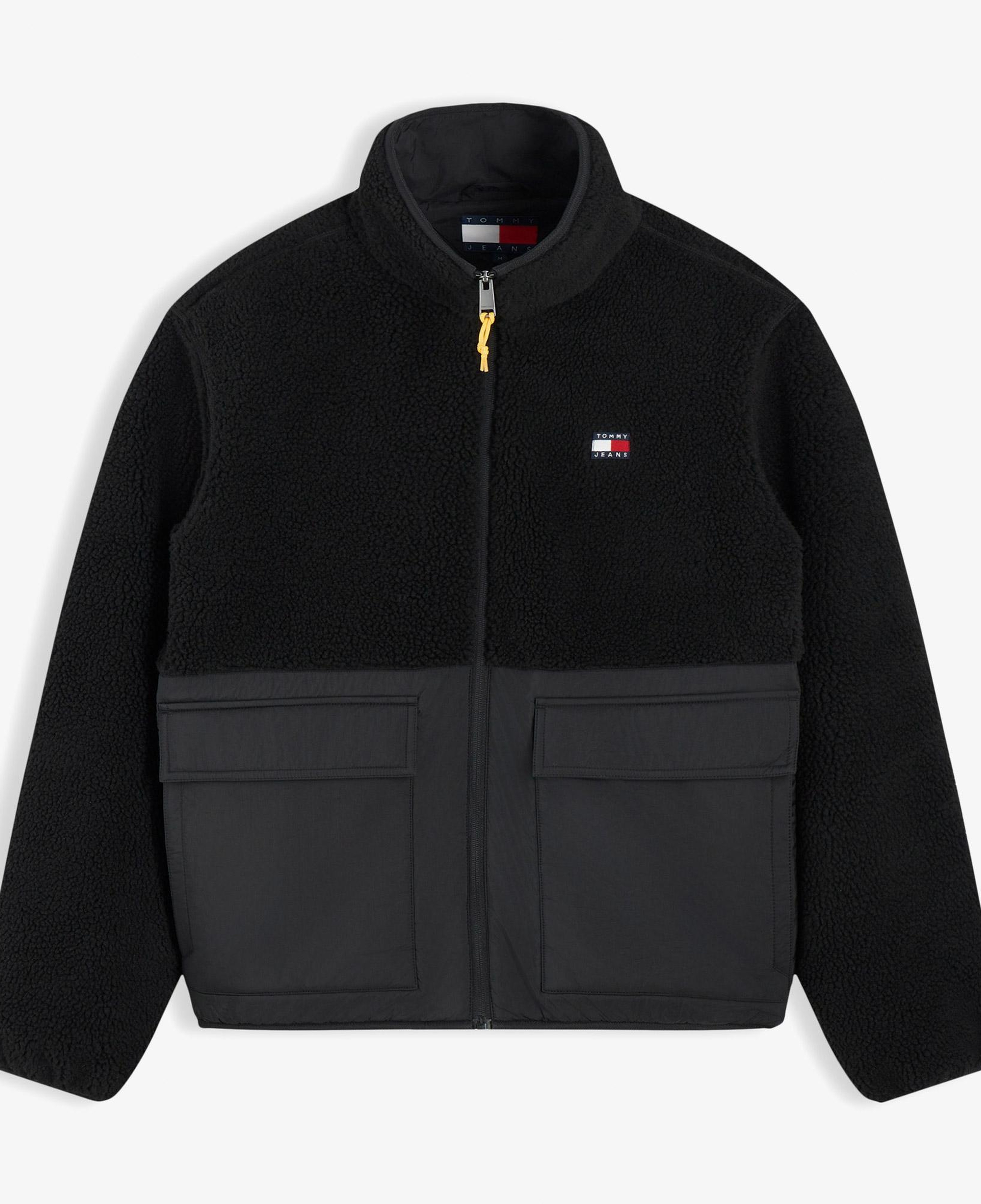 Tommy Hilfiger Essential Mix Teddy Erkek Siyah Ceket