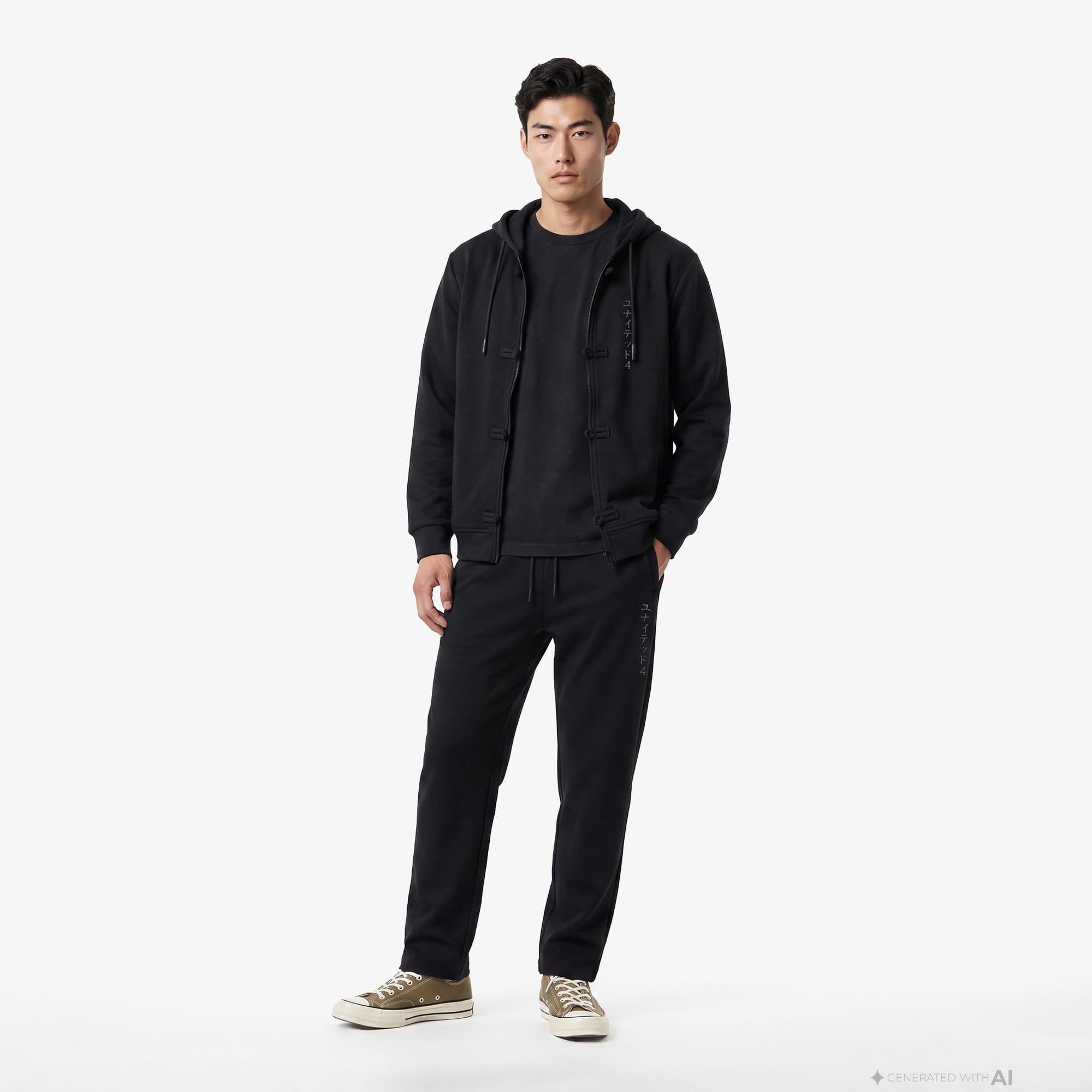 UNITED4 Regular Fit Erkek Siyah Eşofman Altı