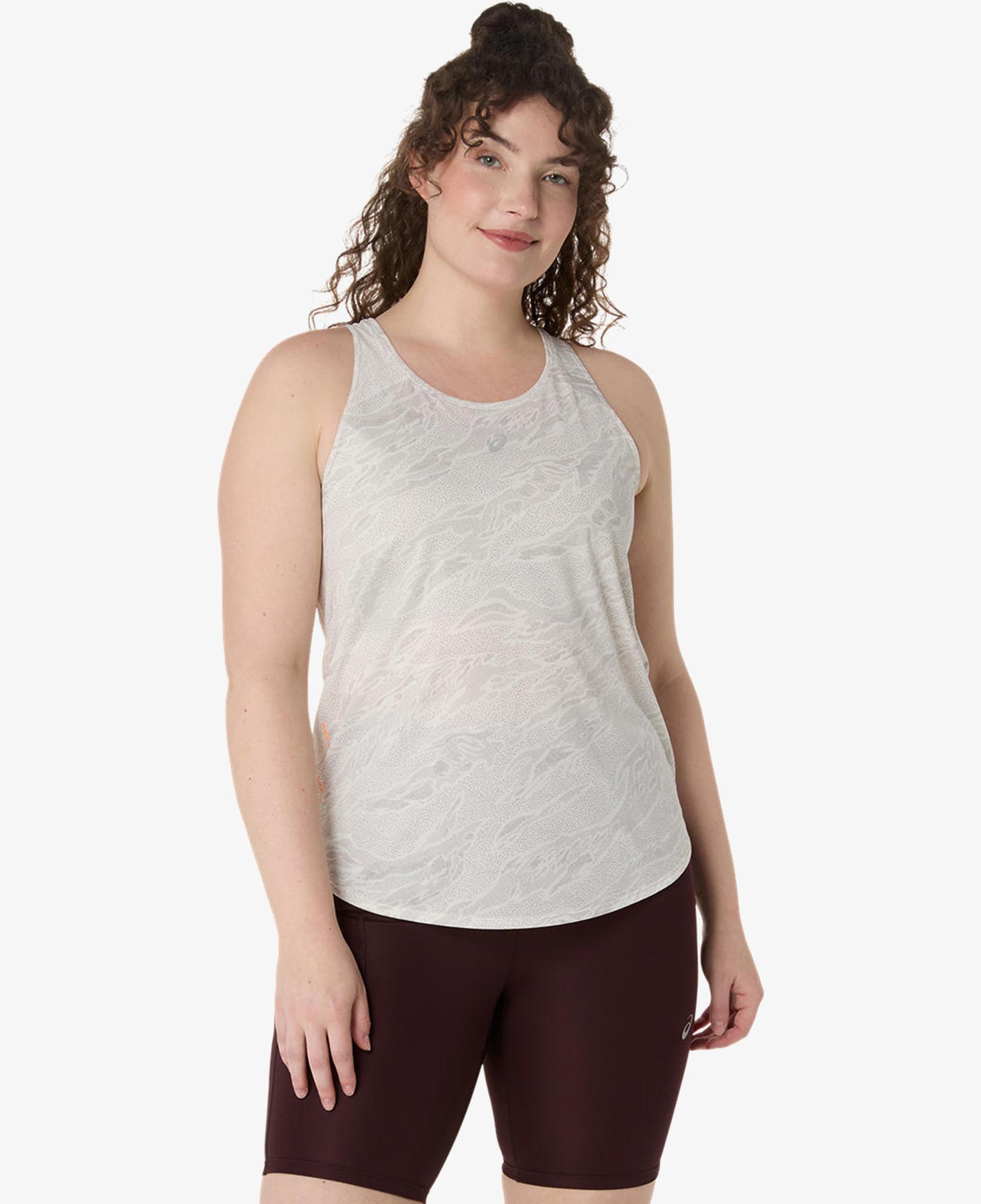 Asics Fujitrail Tank Kadın Gri Atlet
