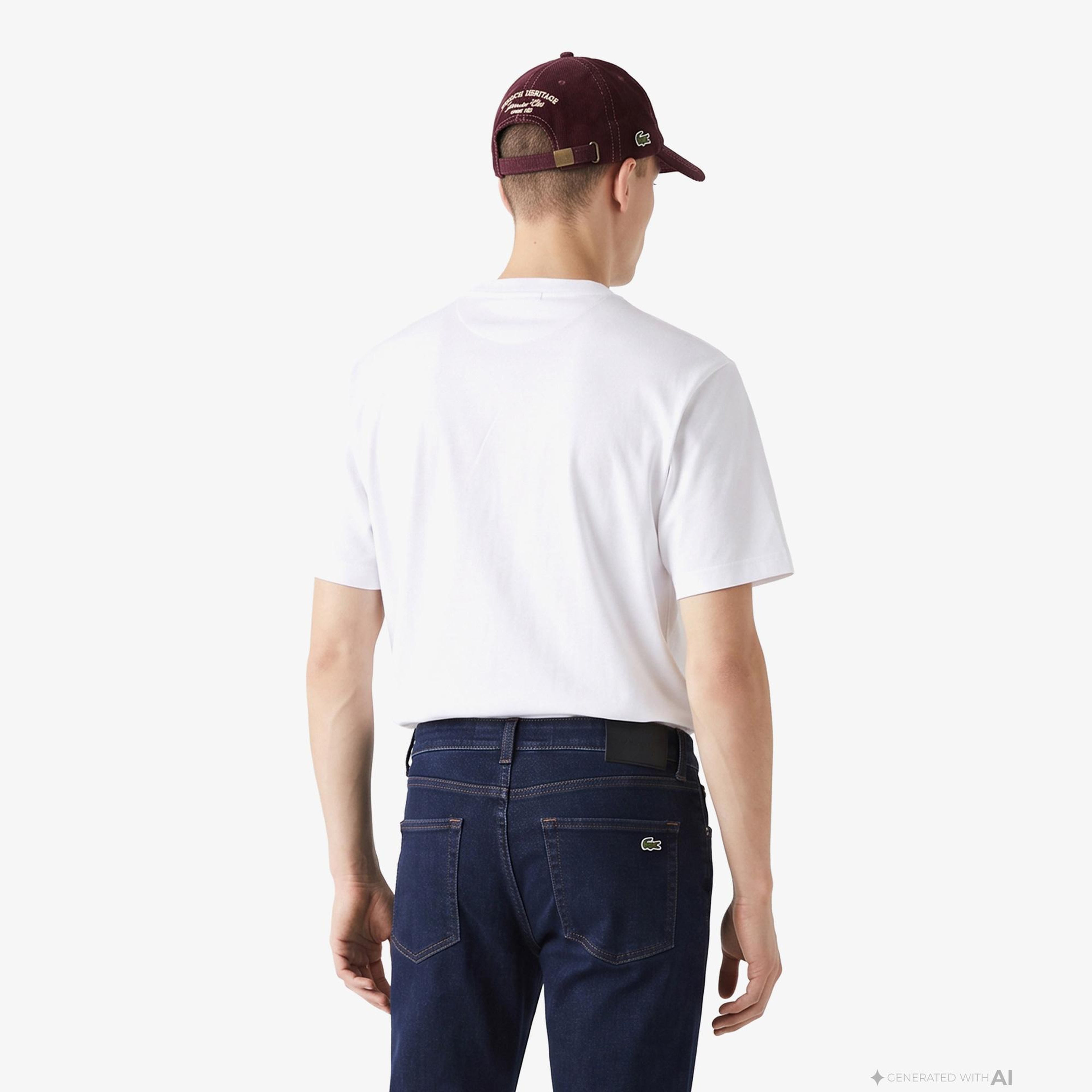 Erkek Classic Fit Bisiklet Yaka Beyaz T-Shirt
