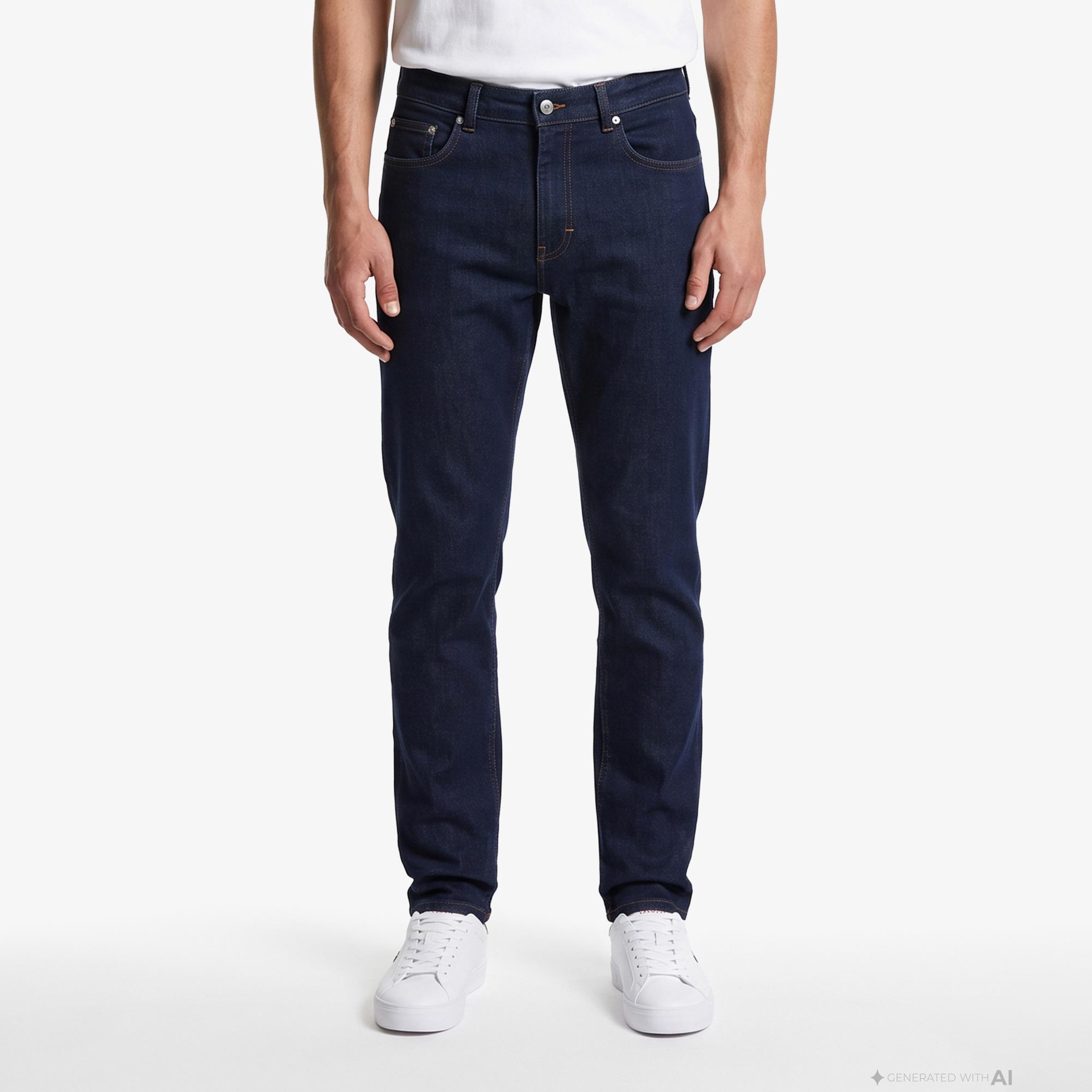 Erkek Slim Fit Lacivert Jean Pantolon
