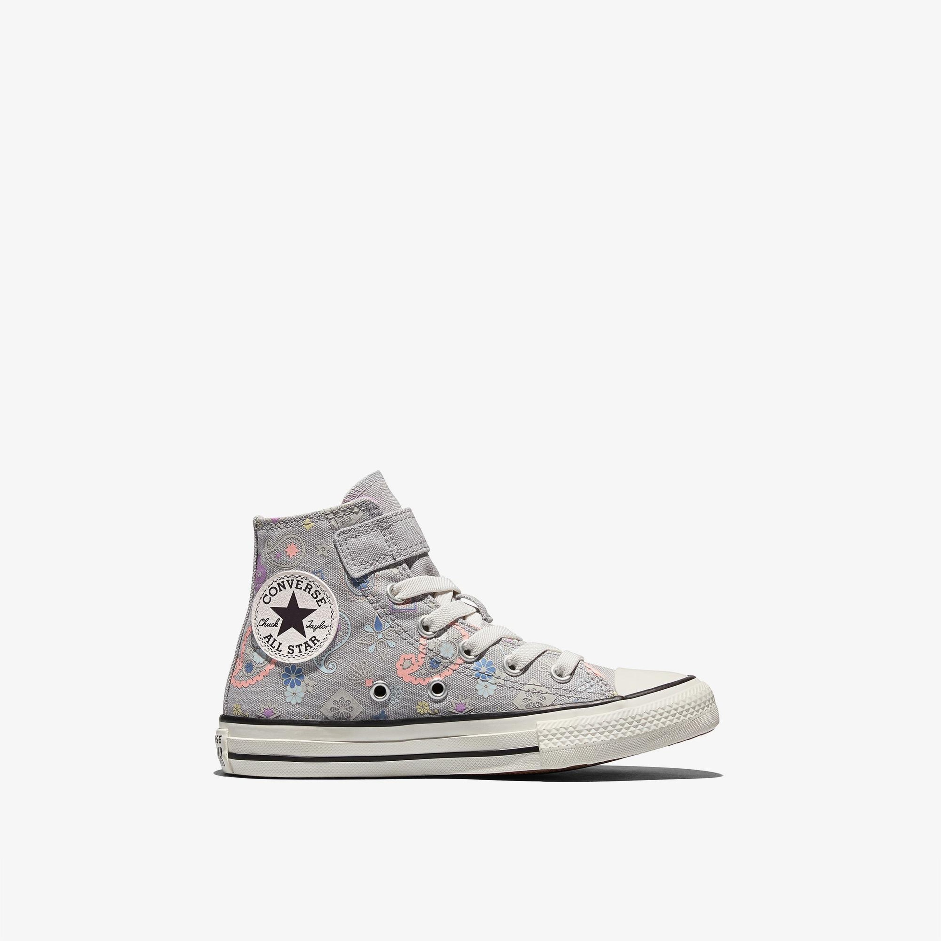 Converse Chuck Taylor All Star Easy-On Desenli Genç Çocuk Gri Sneaker