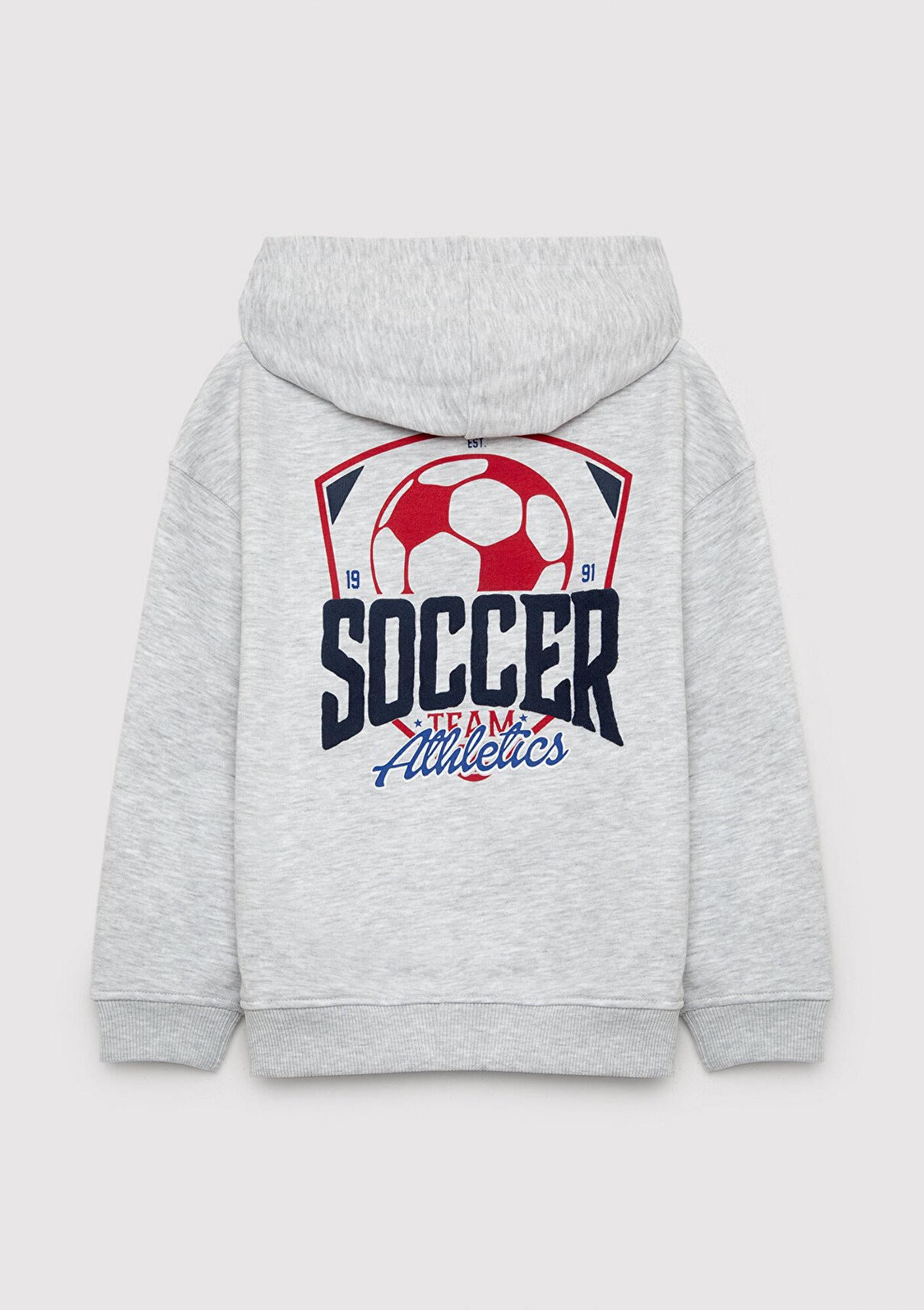 Mavi Kapüşonlu Gri Sweatshirt 6S10489-88467
