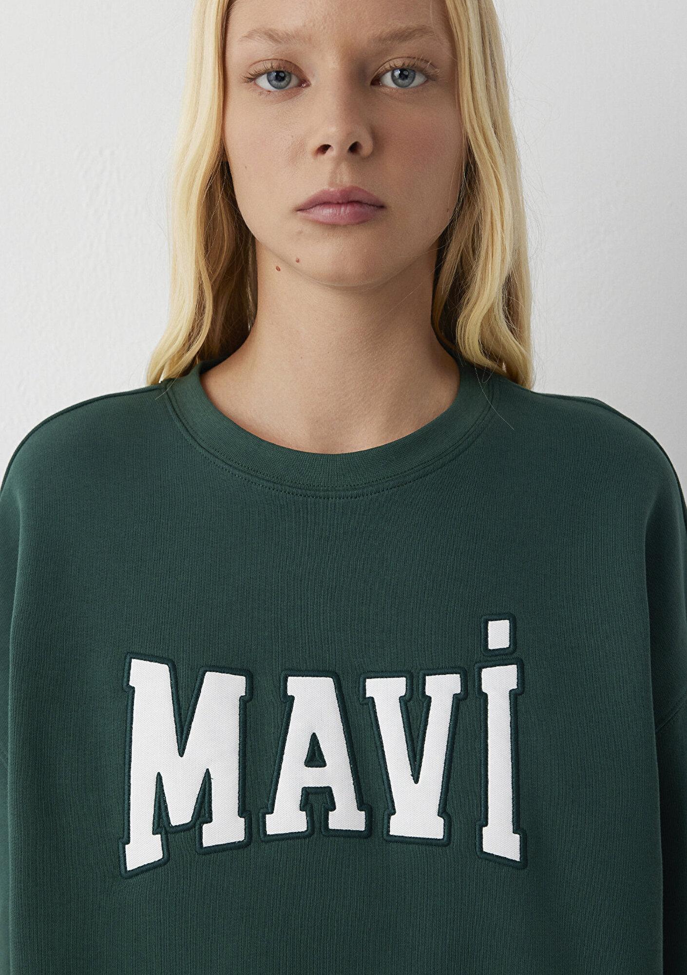 Mavi Mavi Logo Baskılı Yeşil Sweatshirt 1S10580-71538