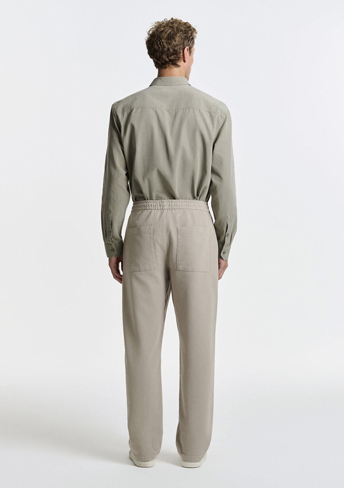 Mavi Keten (Tencel™) Lyocell Karışımlı Bej Jogger Pantolon 0010628-70146