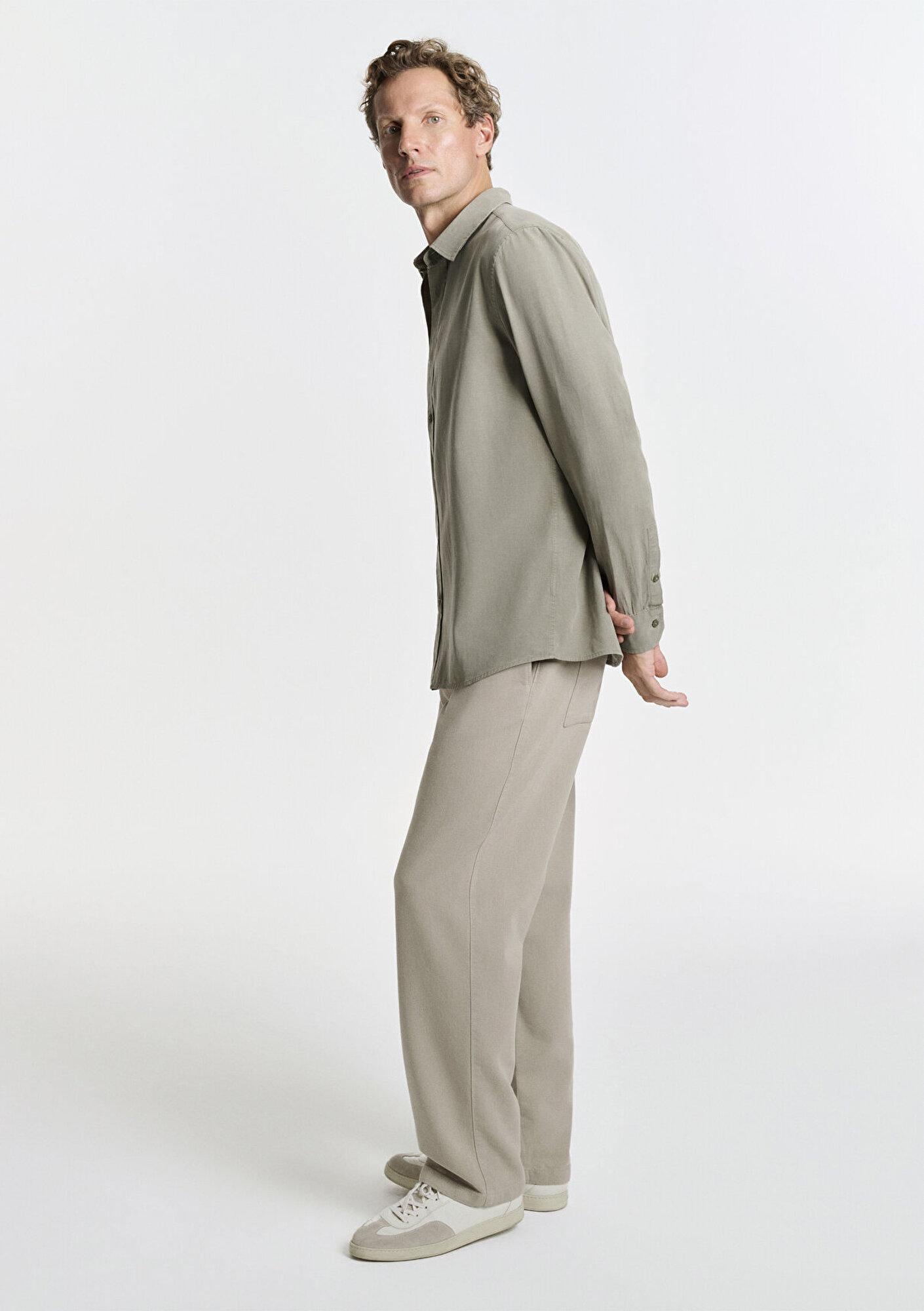 Mavi Keten (Tencel™) Lyocell Karışımlı Bej Jogger Pantolon 0010628-70146