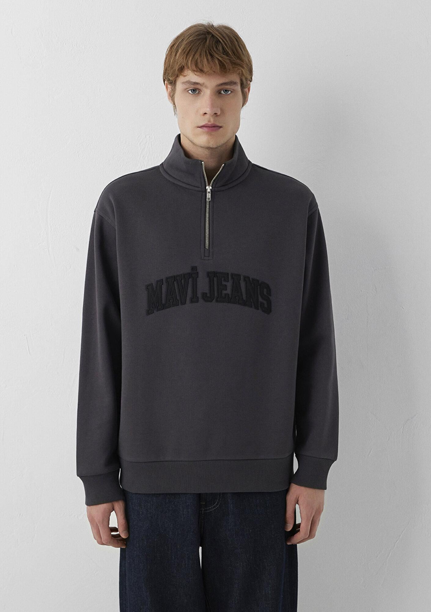 Mavi Mavi Jeans Yarı Fermuarlı Antrasit Swestshirt 0S20113-91405