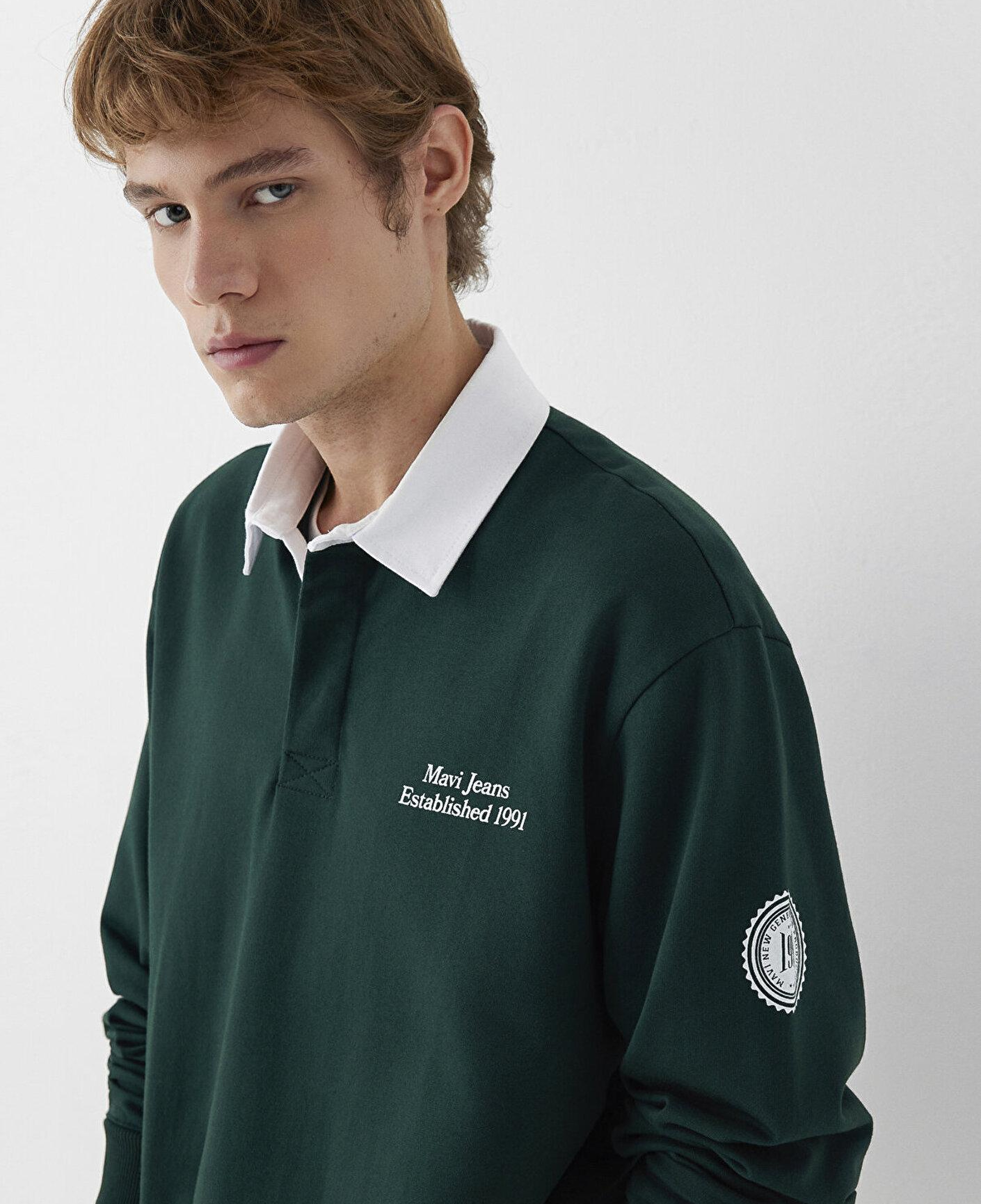 Mavi Polo Yaka Baskılı Yeşil Sweatshirt 0S10684-90960