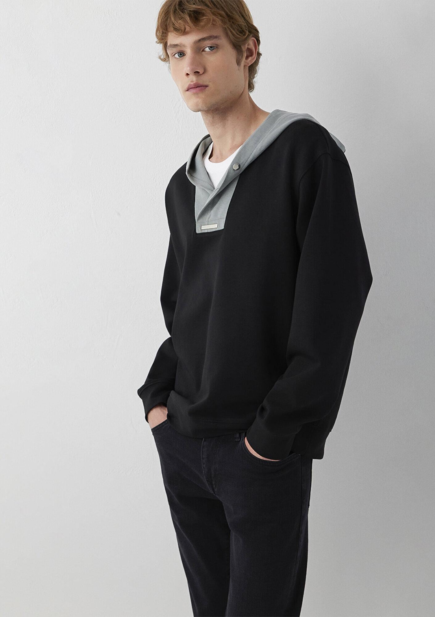 Mavi Mavi Black Kapüşonlu Siyah Sweatshirt 0S20123-900