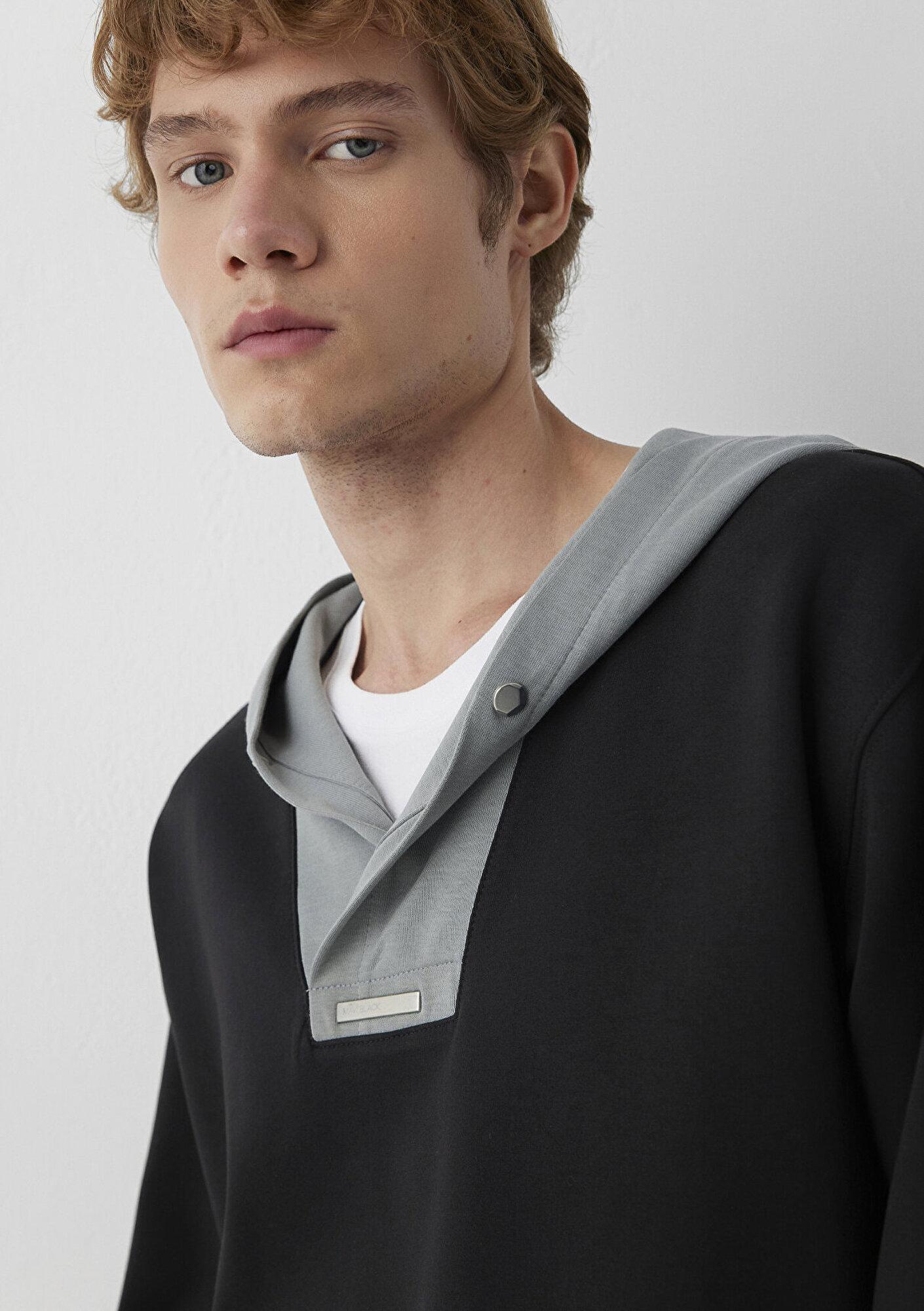 Mavi Mavi Black Kapüşonlu Siyah Sweatshirt 0S20123-900