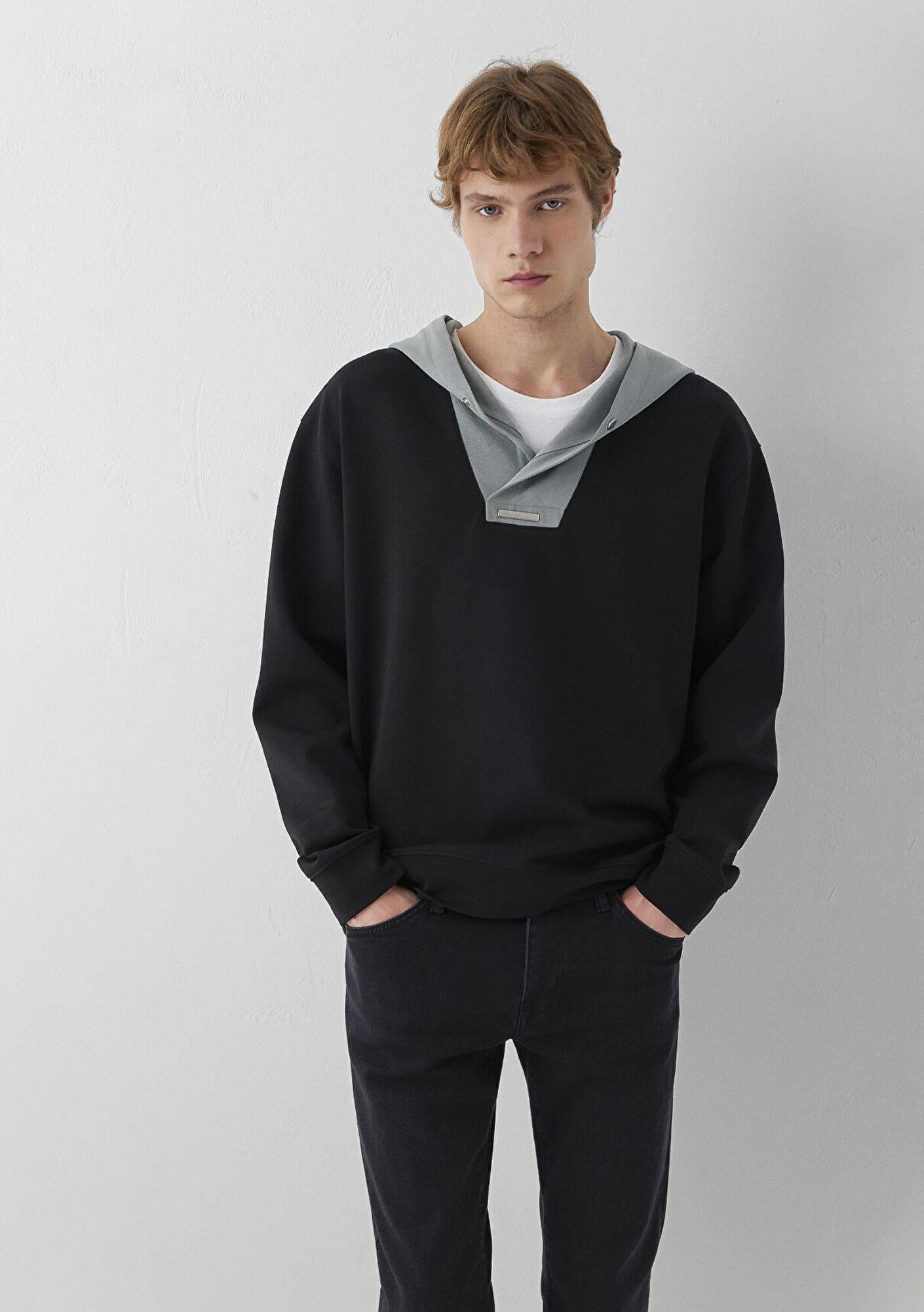 Mavi Mavi Black Kapüşonlu Siyah Sweatshirt 0S20123-900