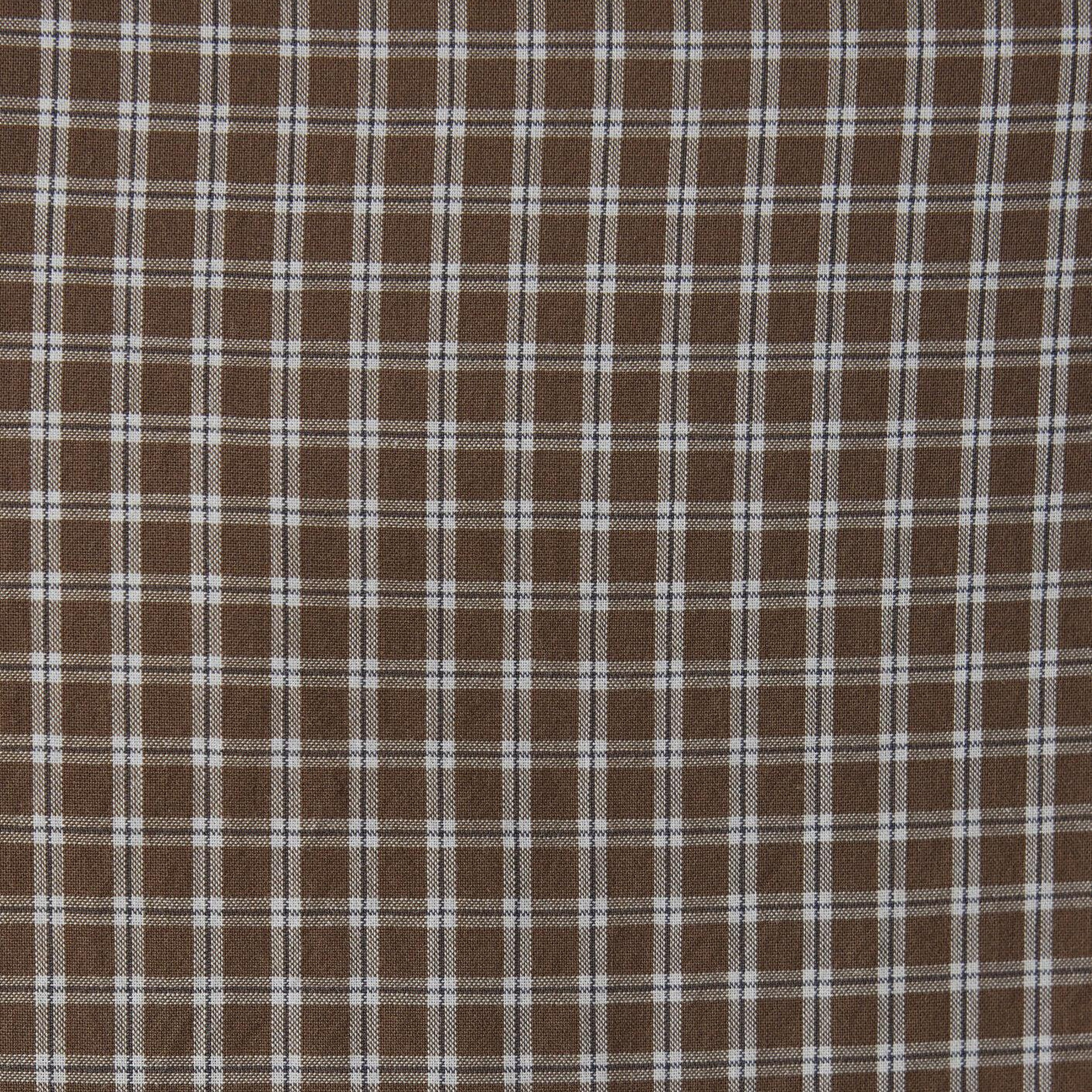 Mavi Kareli Kahverengi Gömlek Loose Fit / Bol Rahat Kesim 1220412-A6844