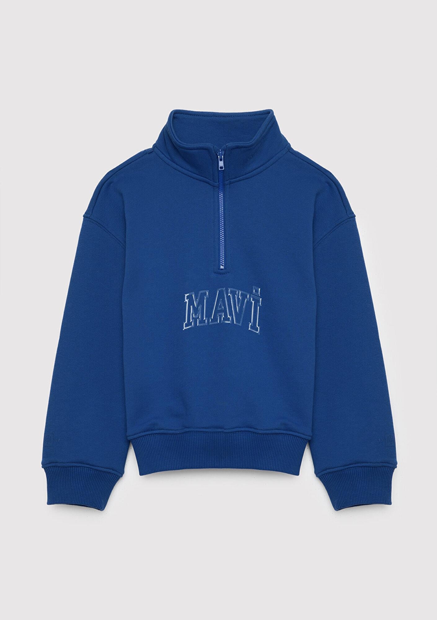 Mavi Mavi Logo Baskılı Mavi Sweatshirt 7S20068-70896