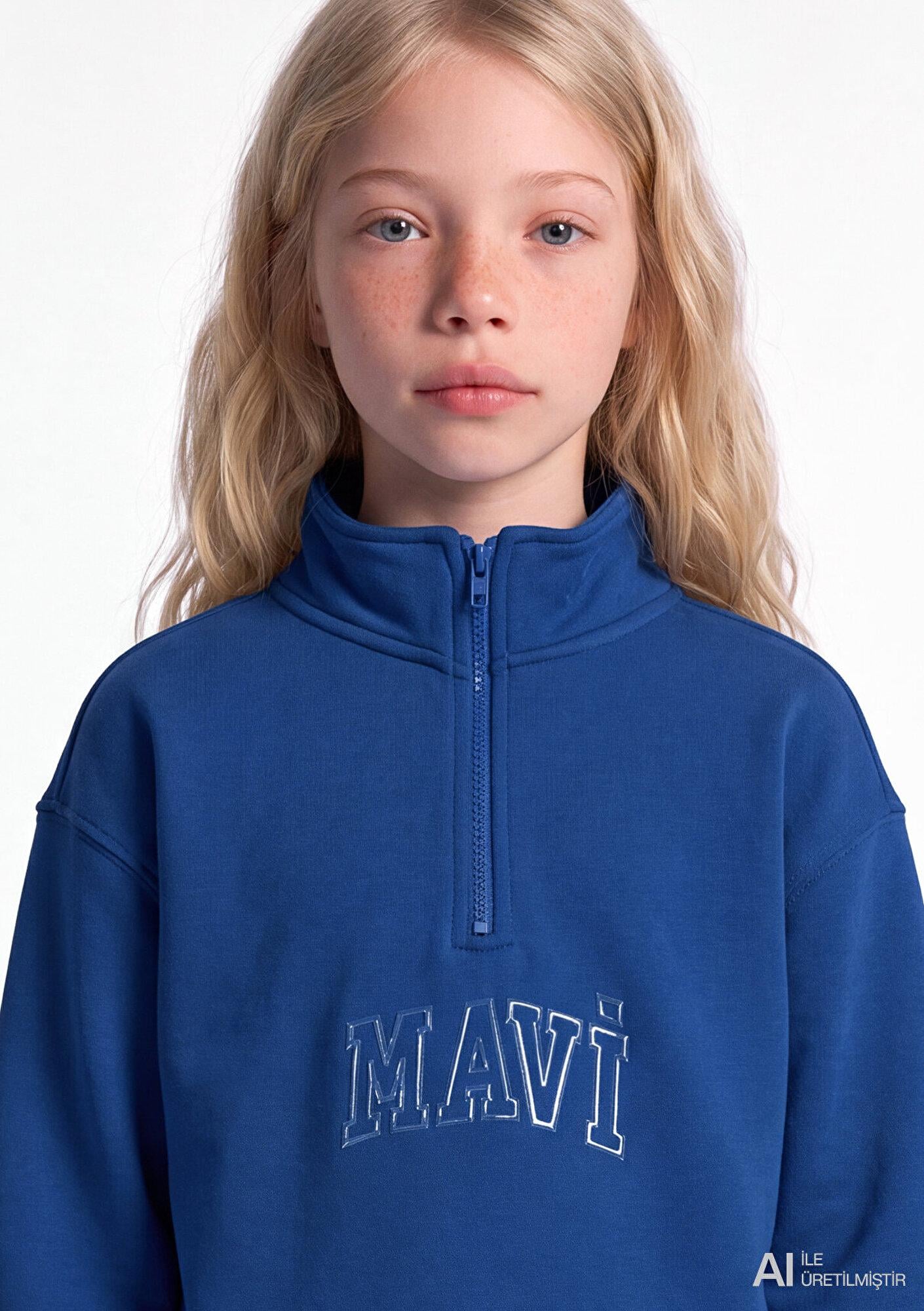 Mavi Mavi Logo Baskılı Mavi Sweatshirt 7S20068-70896