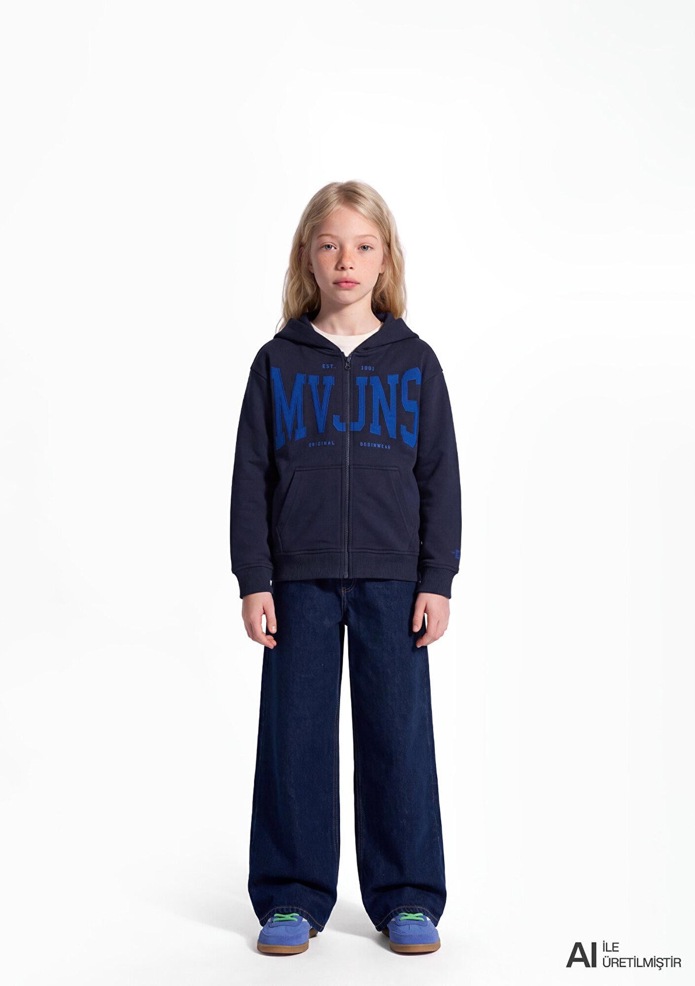 Mavi Mavi Logo Baskılı Lacivert Sweatshirt 7S20067-84371