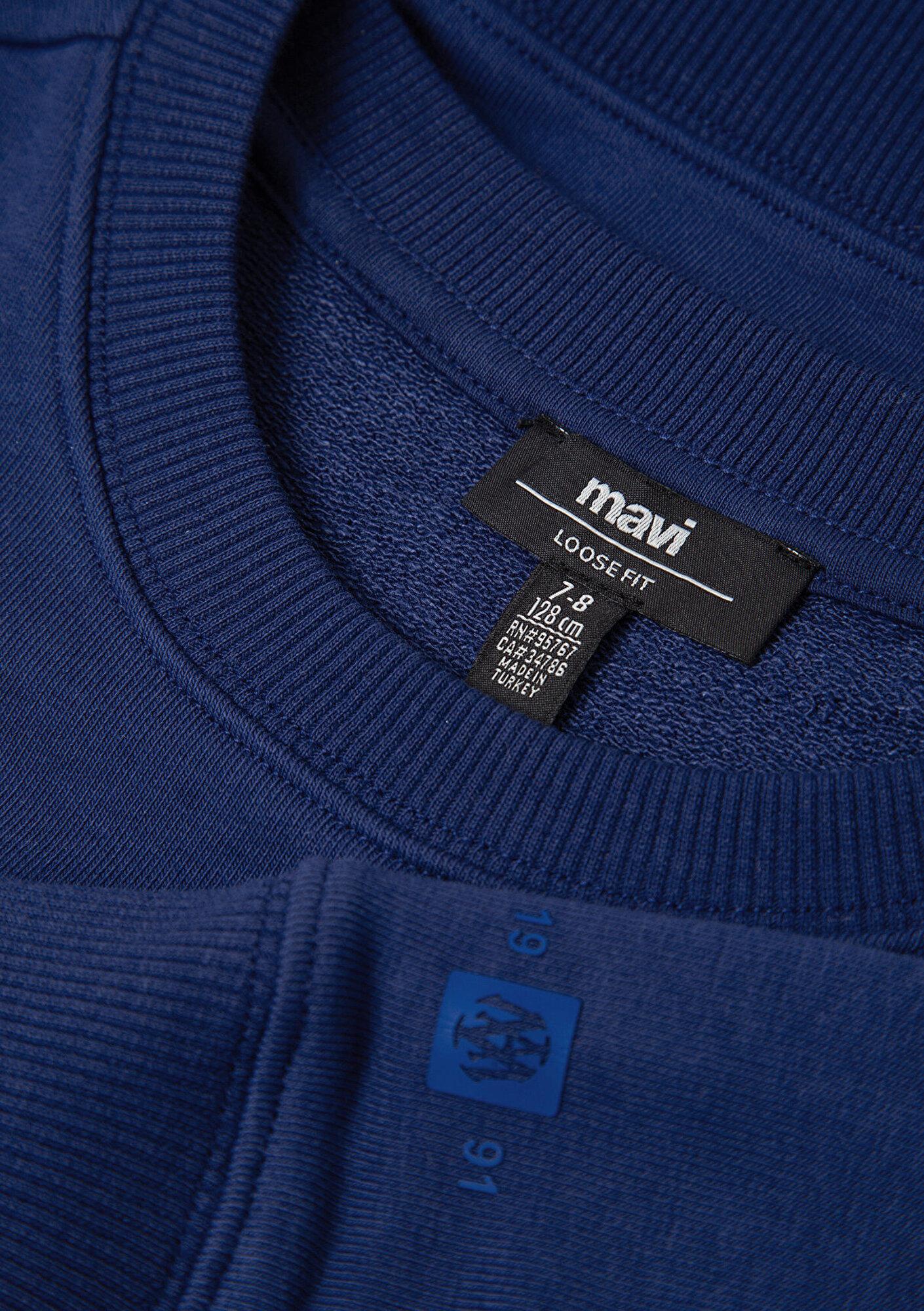Mavi Mavi Logo Baskılı Lacivert Sweatshirt 6S20063-70722