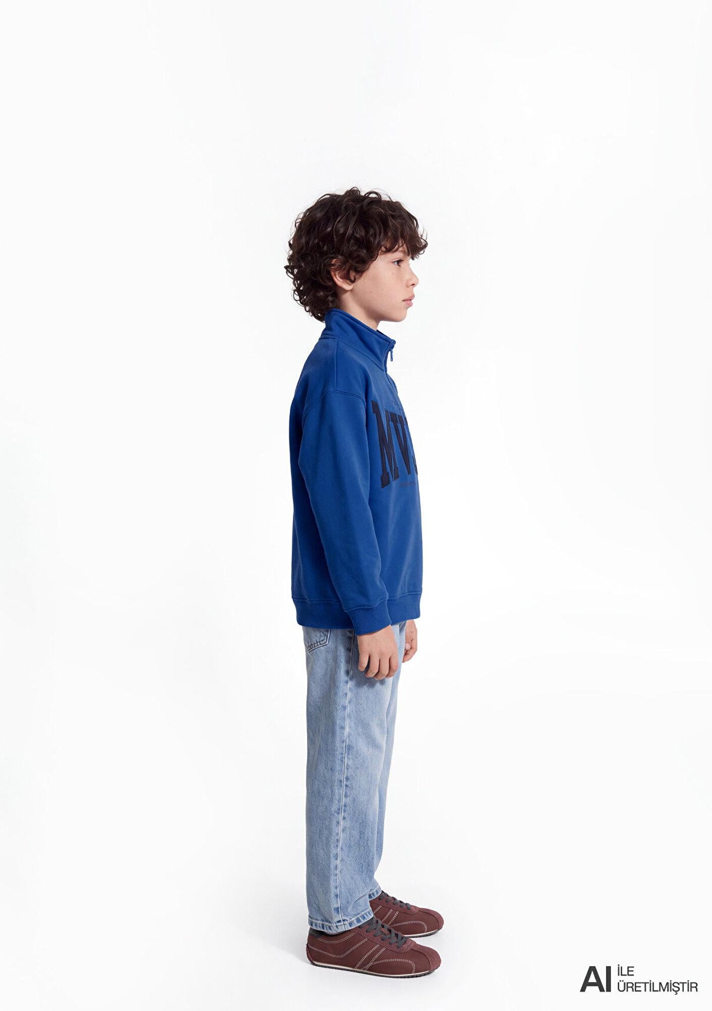 Mavi Mavi Logo Baskılı Mavi Sweatshirt 6S20062-70896