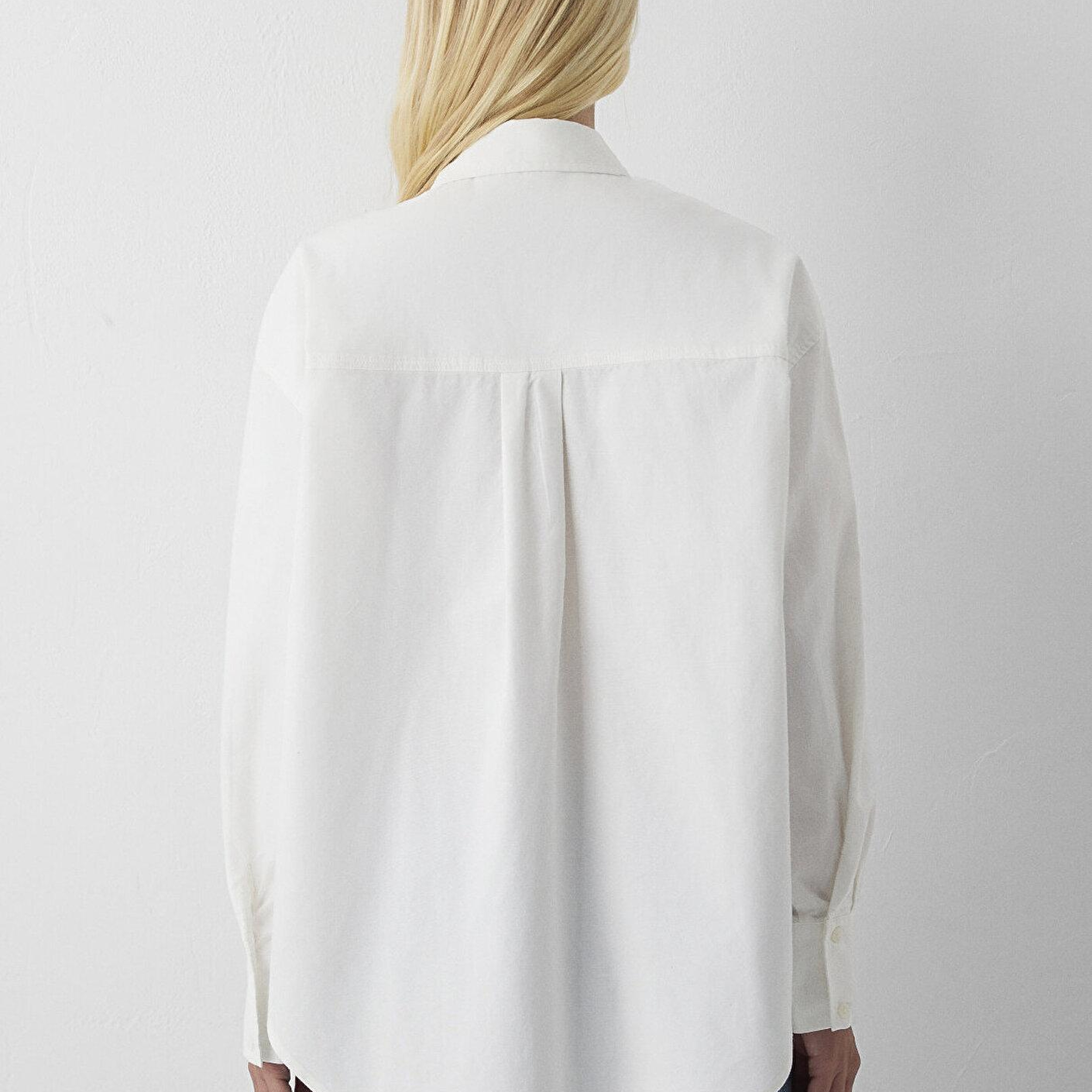 Mavi Ekru Gömlek Oversize / Geniş Kesim 1220427-70057