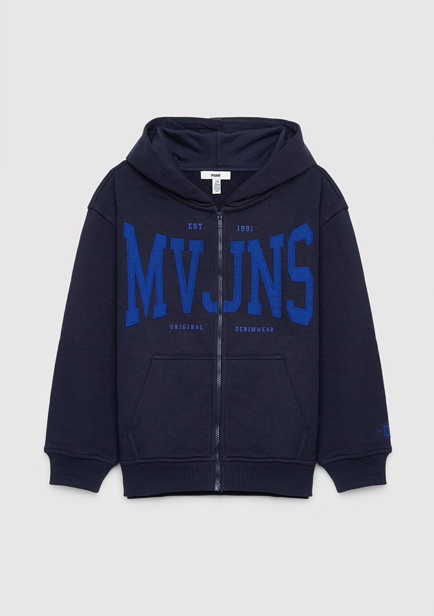 Mavi Mavi Logo Baskılı Lacivert Sweatshirt 7S20067-84371