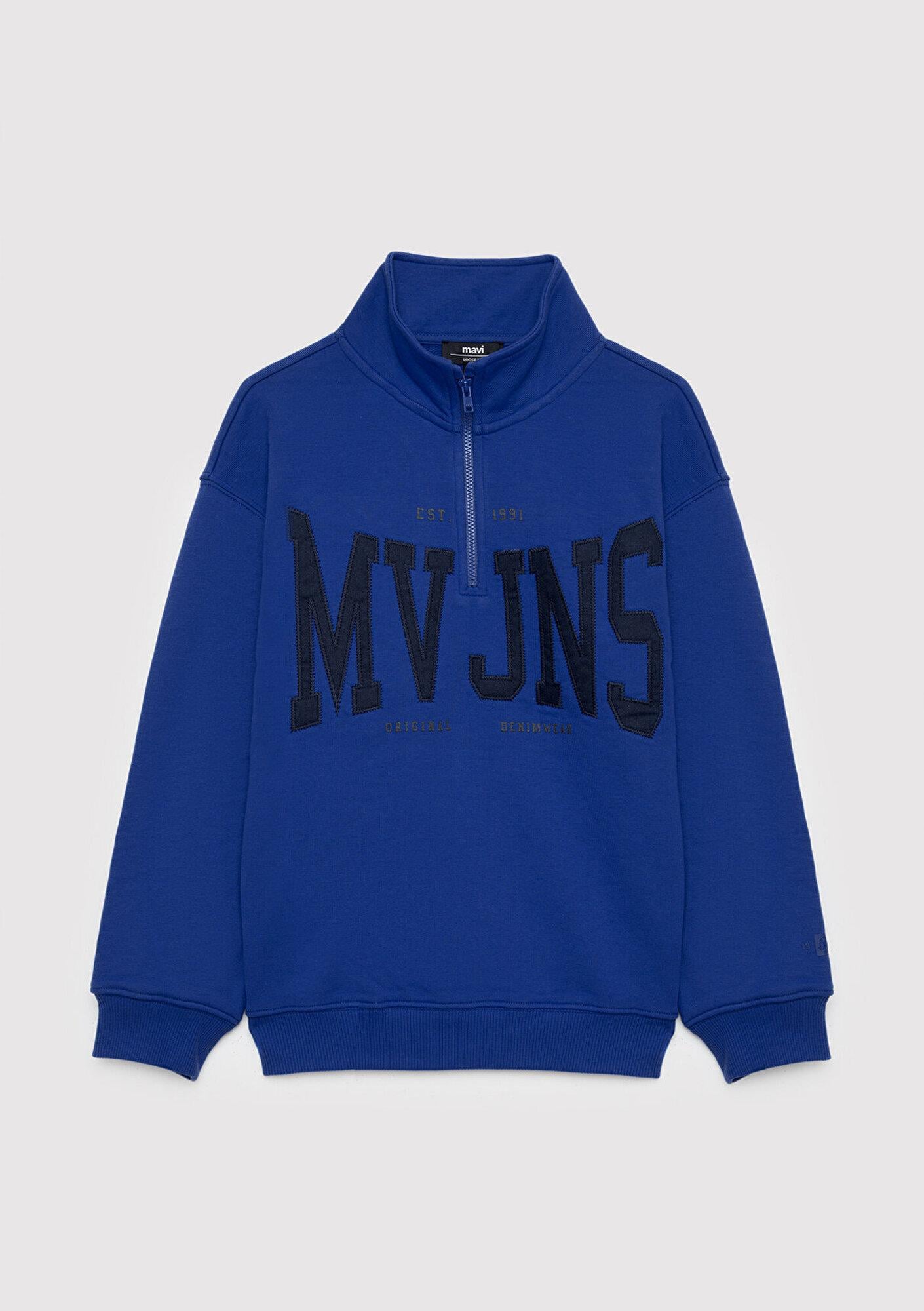 Mavi Mavi Logo Baskılı Mavi Sweatshirt 6S20062-70896