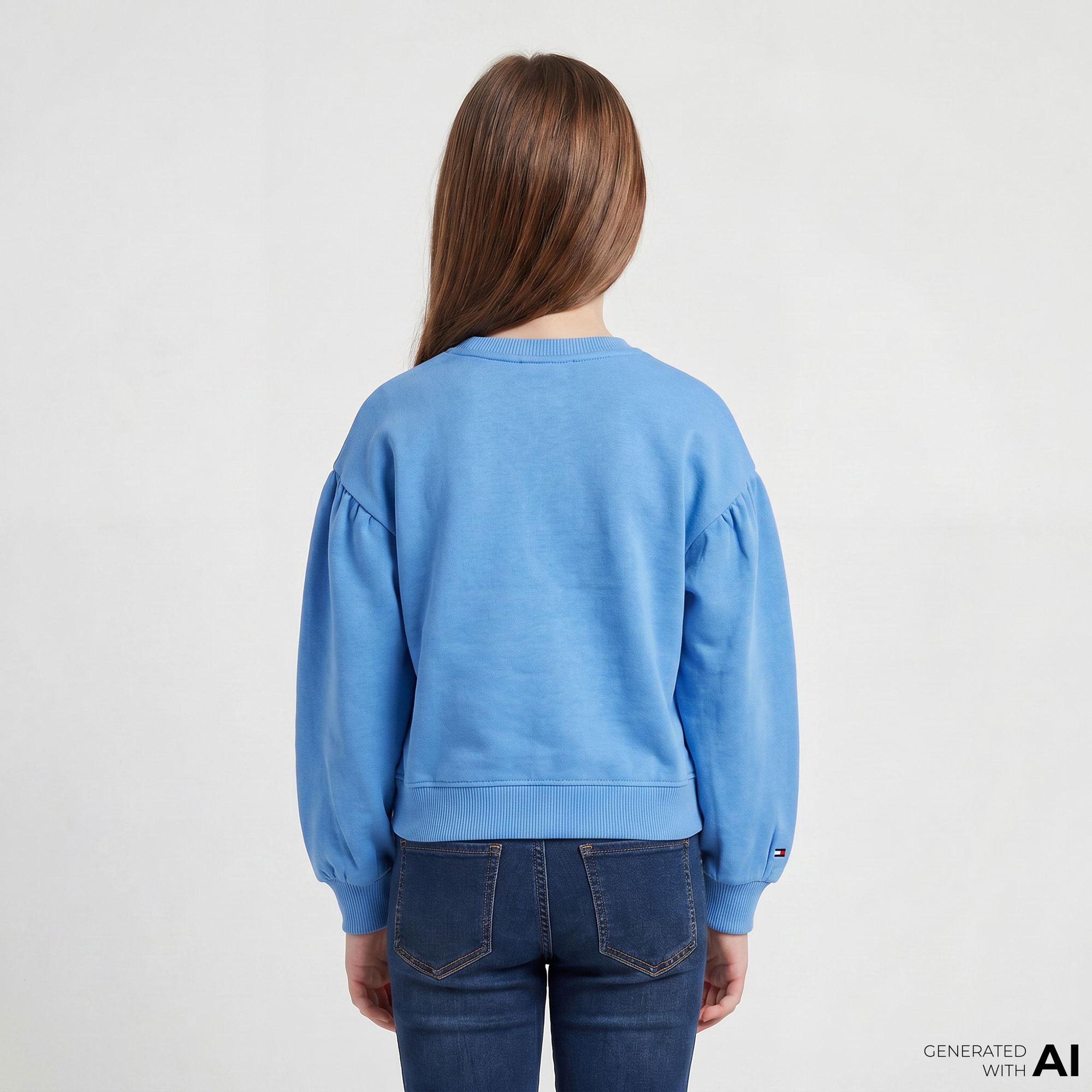 Tommy Hilfiger Monotype Çocuk Mavi Sweatshirt