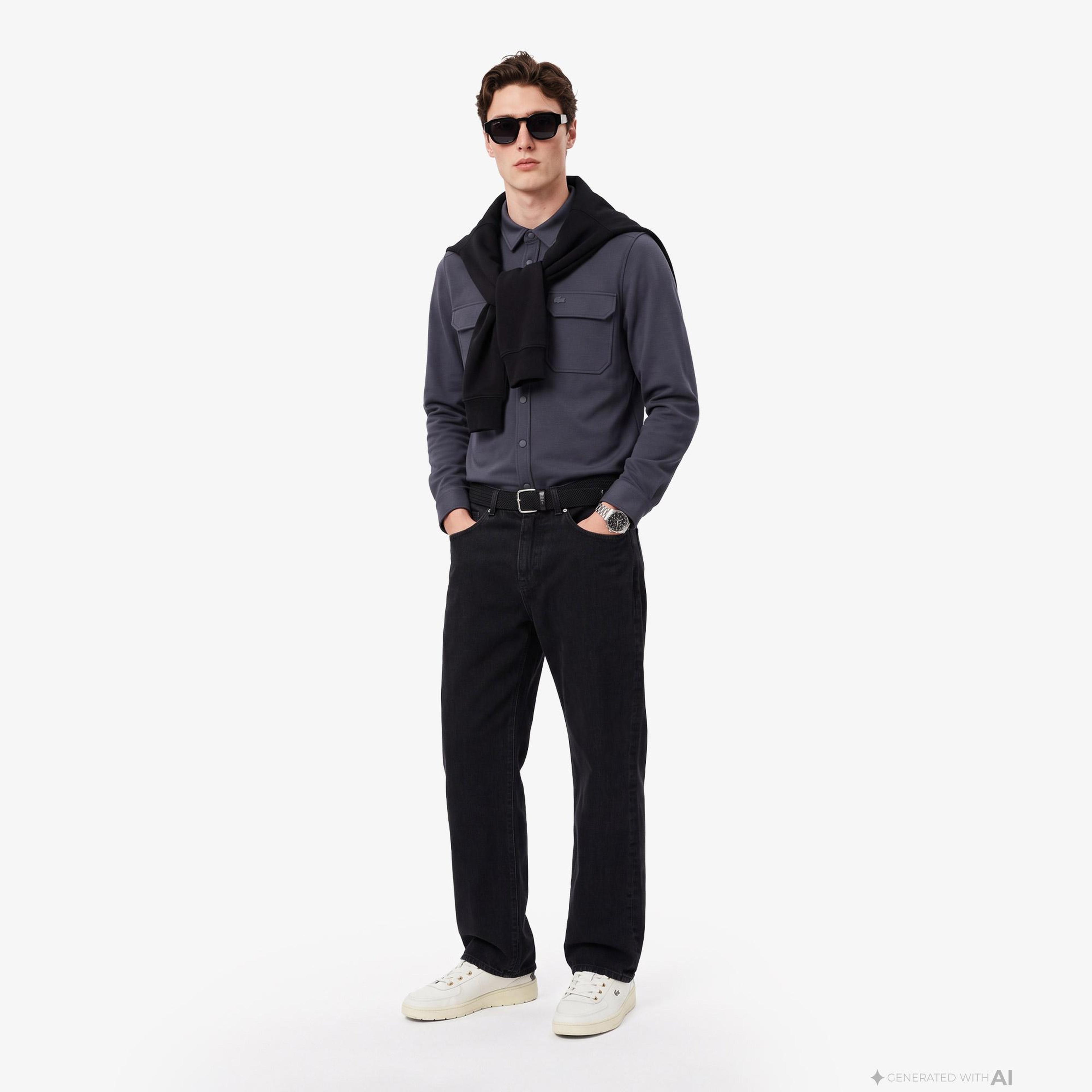 Erkek Regular Fit Koyu Gri Gömlek