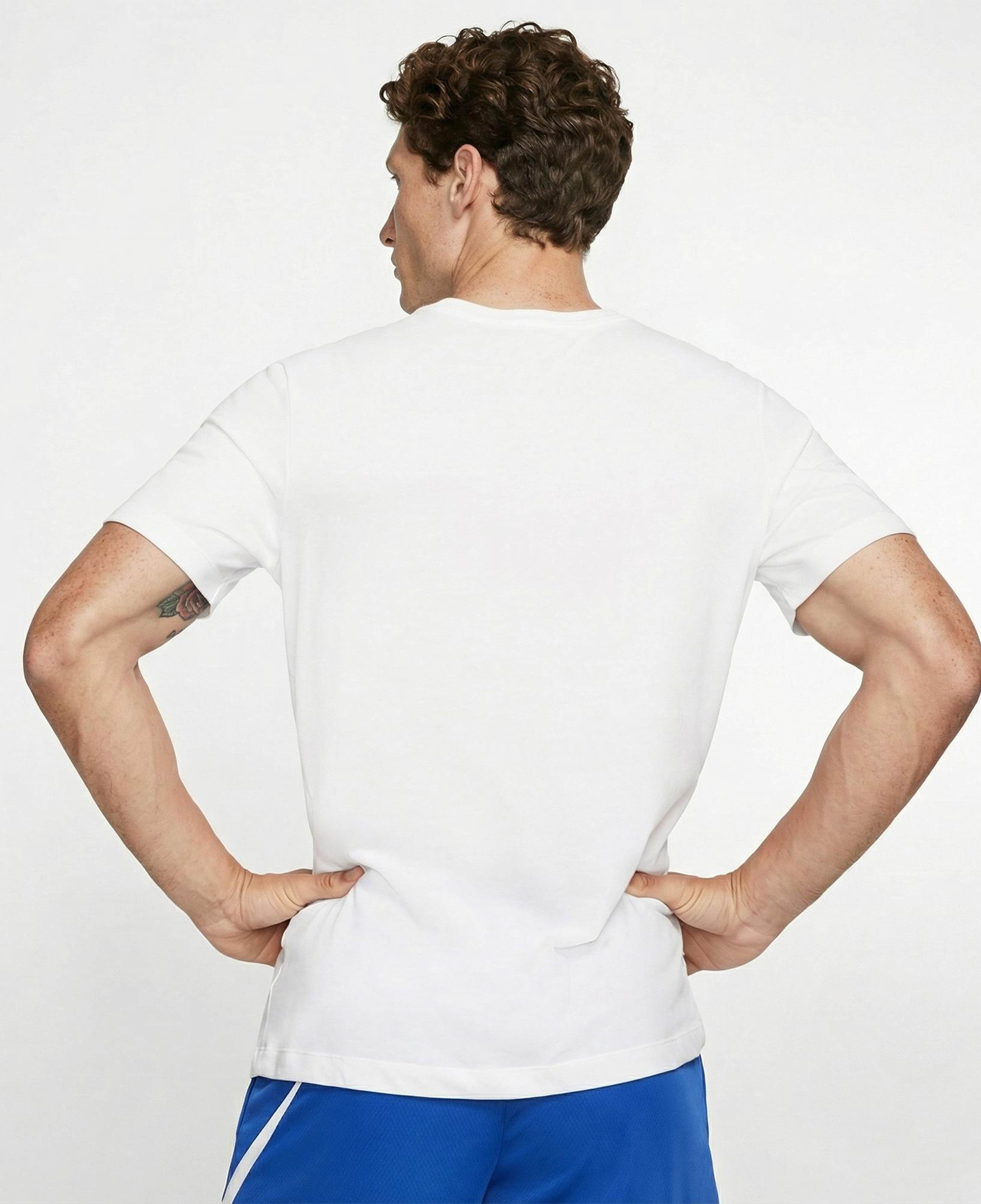Nike Dri-Fit Crew Solid Erkek Beyaz T-Shirt