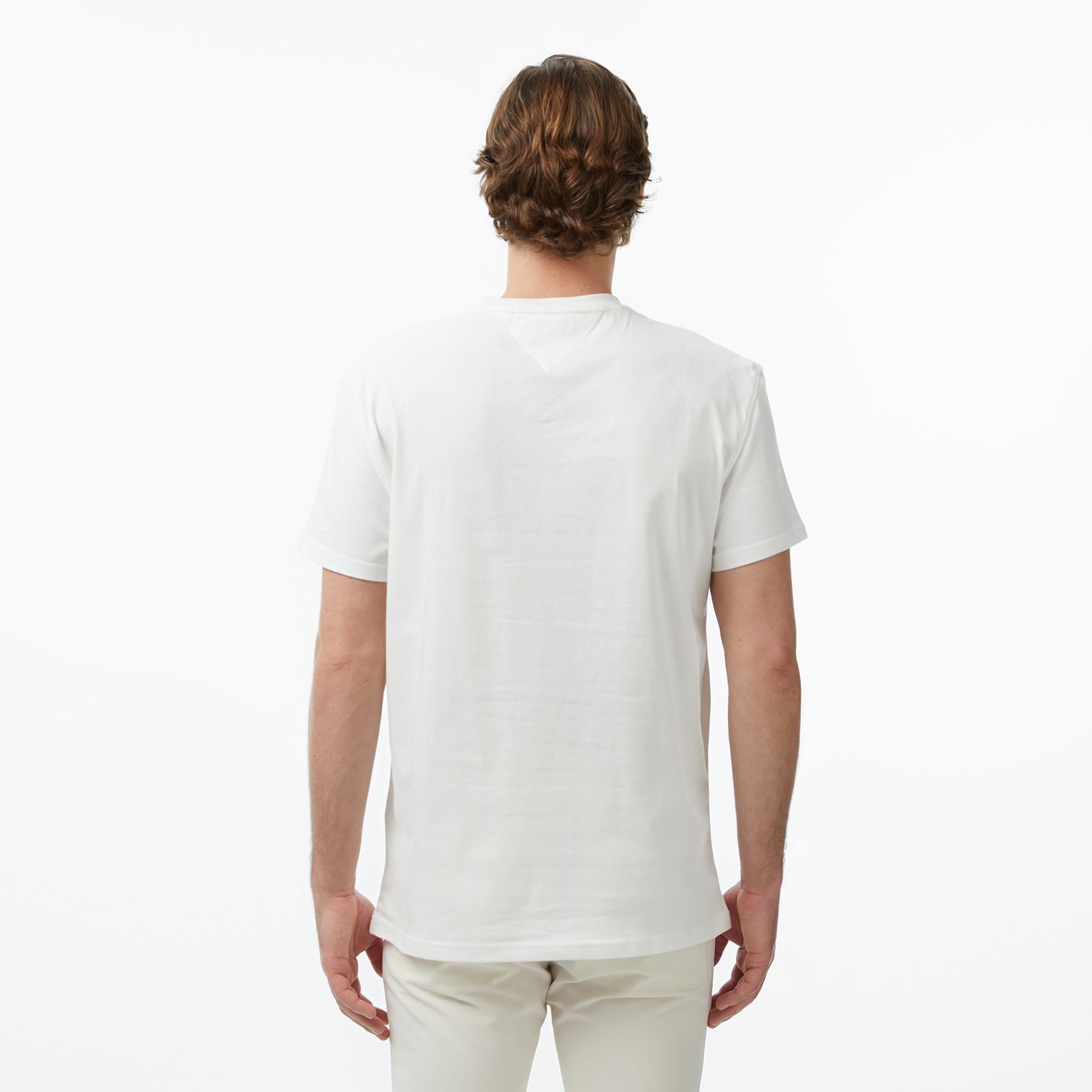 Tommy Hilfiger Classic Flag Erkek Beyaz T-Shirt