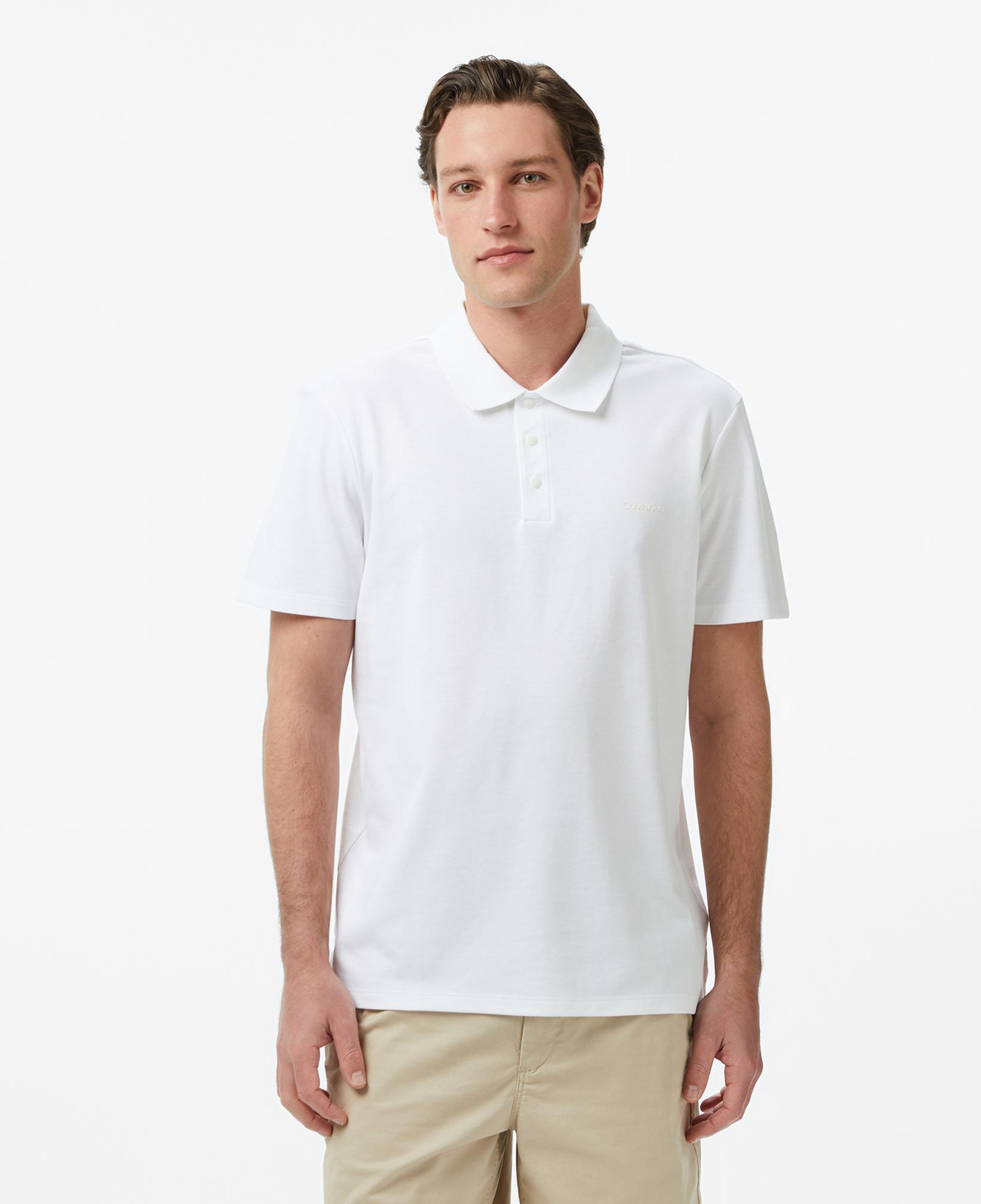 Calvin Klein Tech Interlock Erkek Beyaz Polo