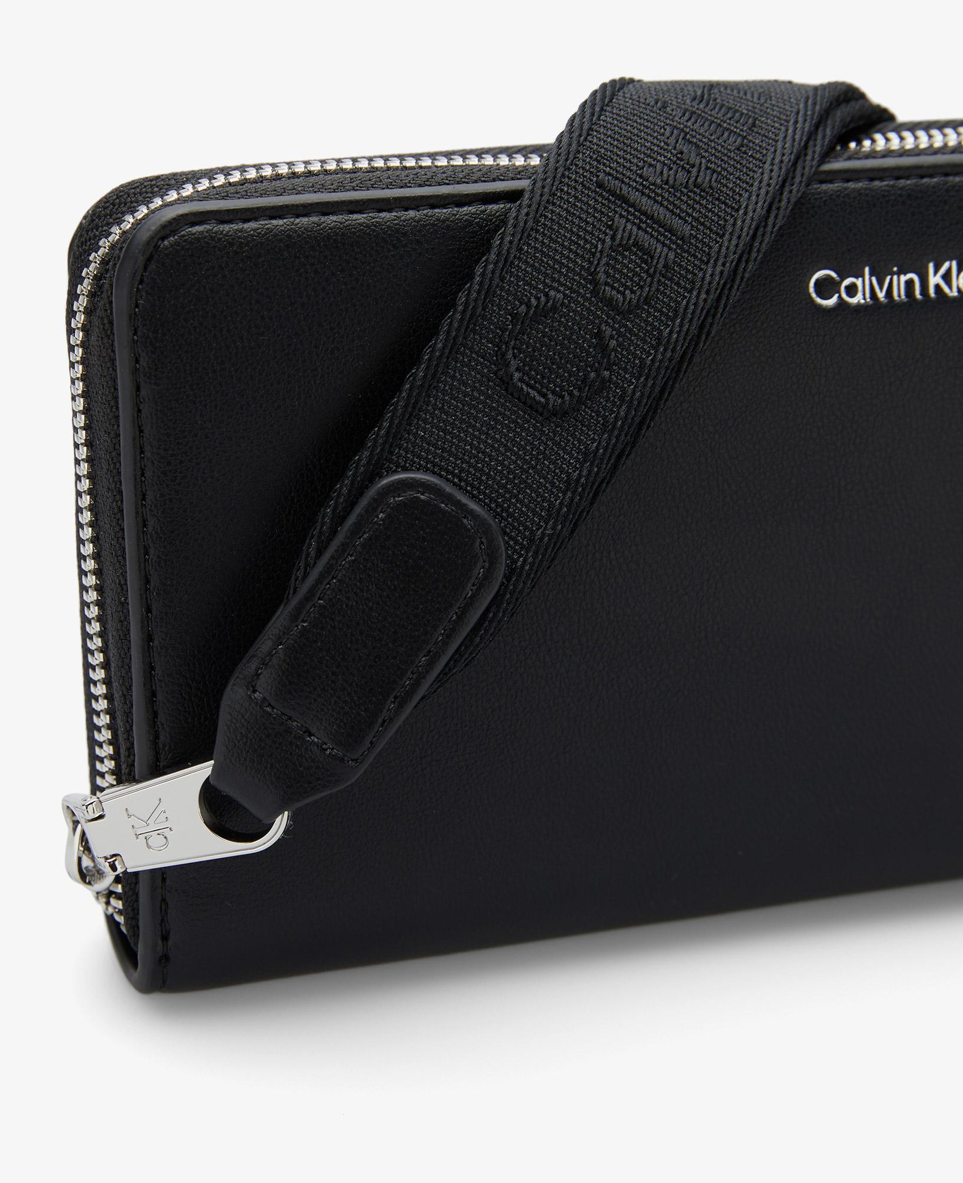Calvin Klein Webbing Strap Long Zip Around Kadın Siyah Cüzdan