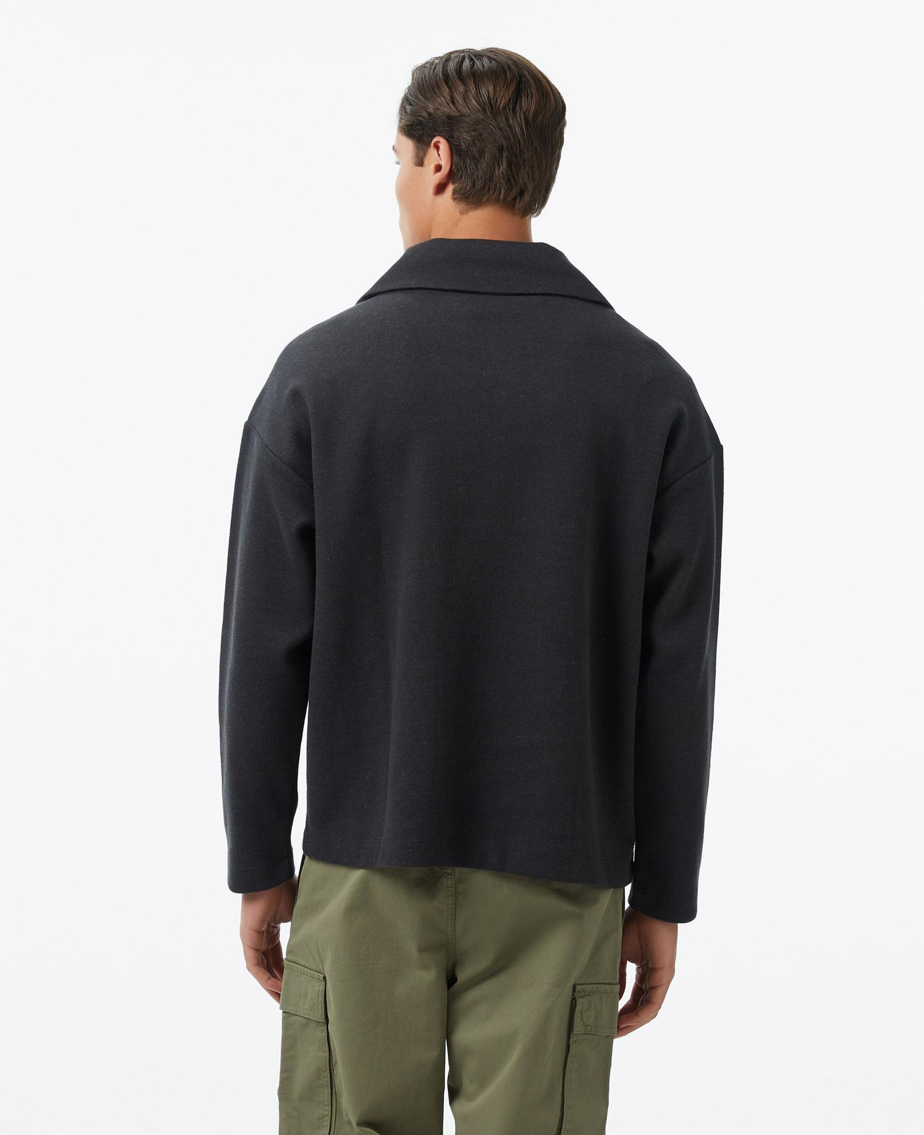 Calvin Klein Brushed Zip Pullover Erkek Siyah Sweatshirt