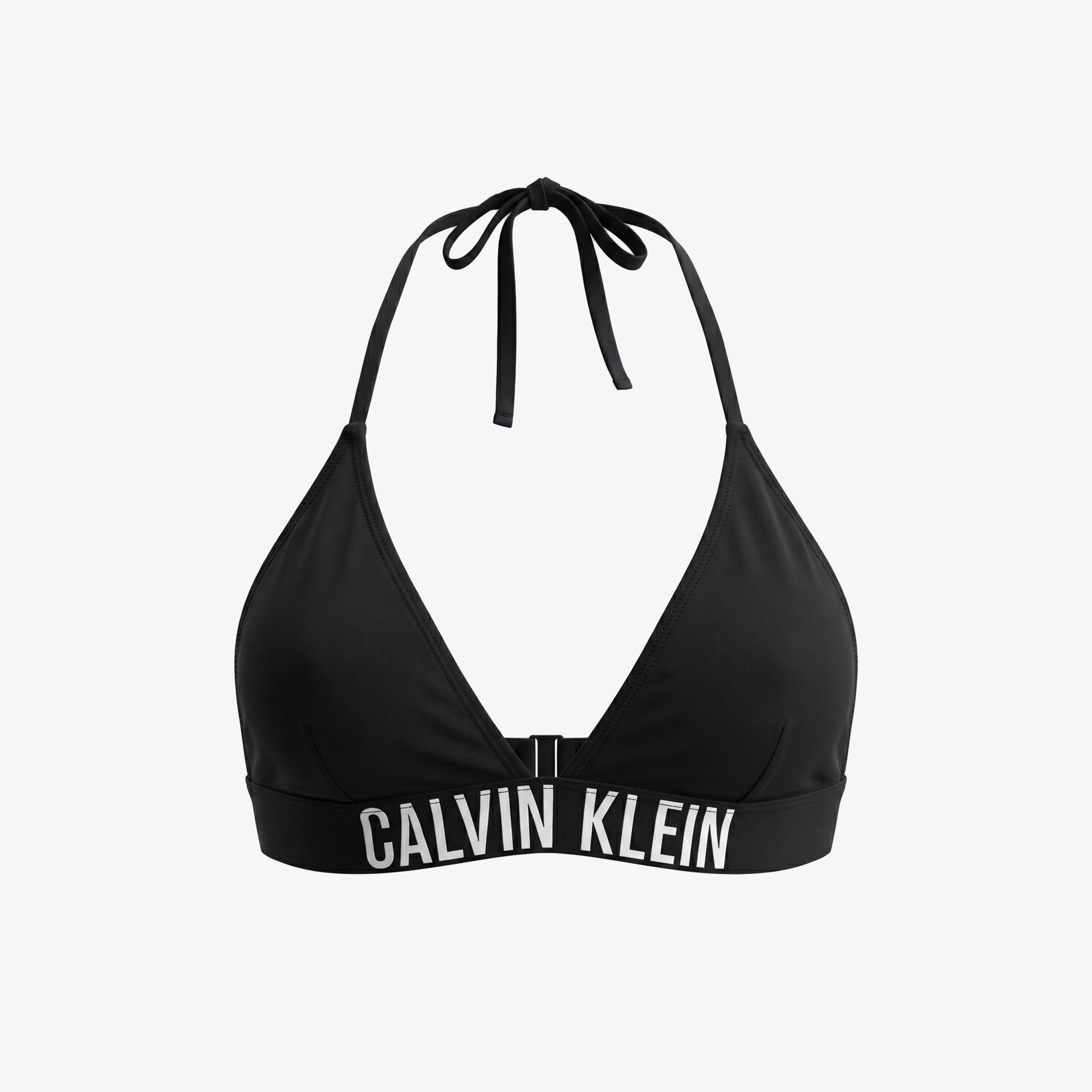 Calvin Klein Halter Triangle Kadın Siyah Bikini Üstü