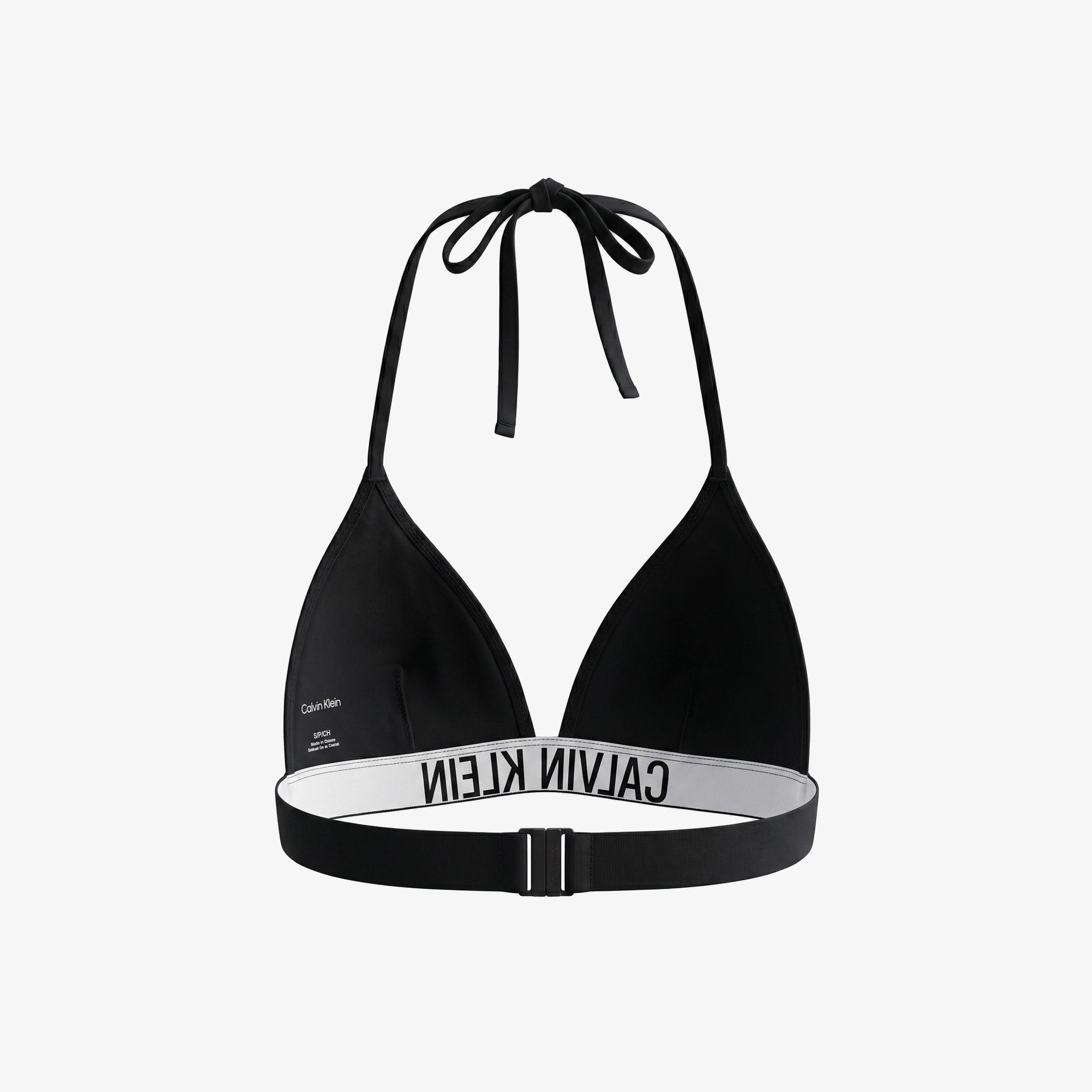 Calvin Klein Halter Triangle Kadın Siyah Bikini Üstü