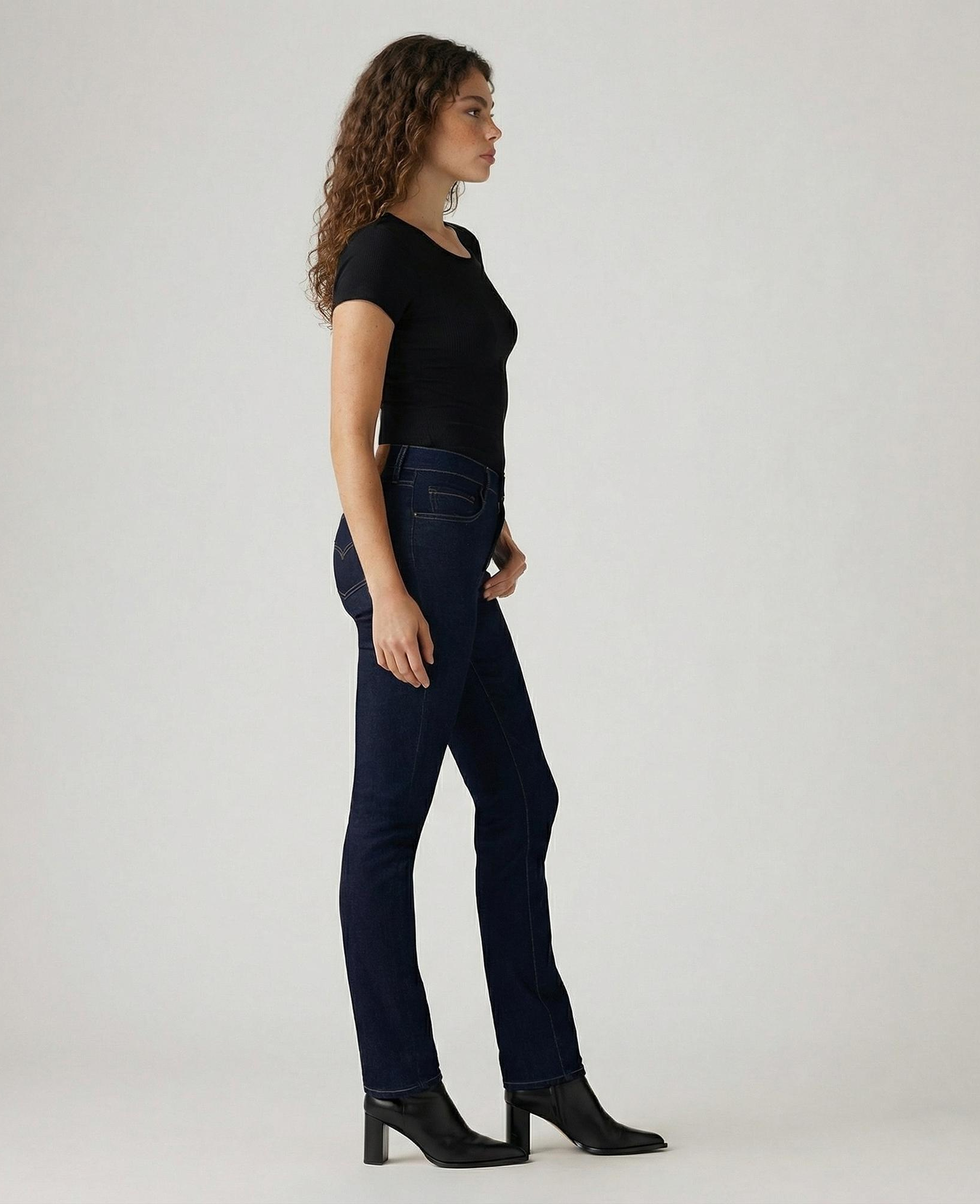 Levi's 724 High Rise Straight Blue Wave Rinse Kadın Lacivert Jean